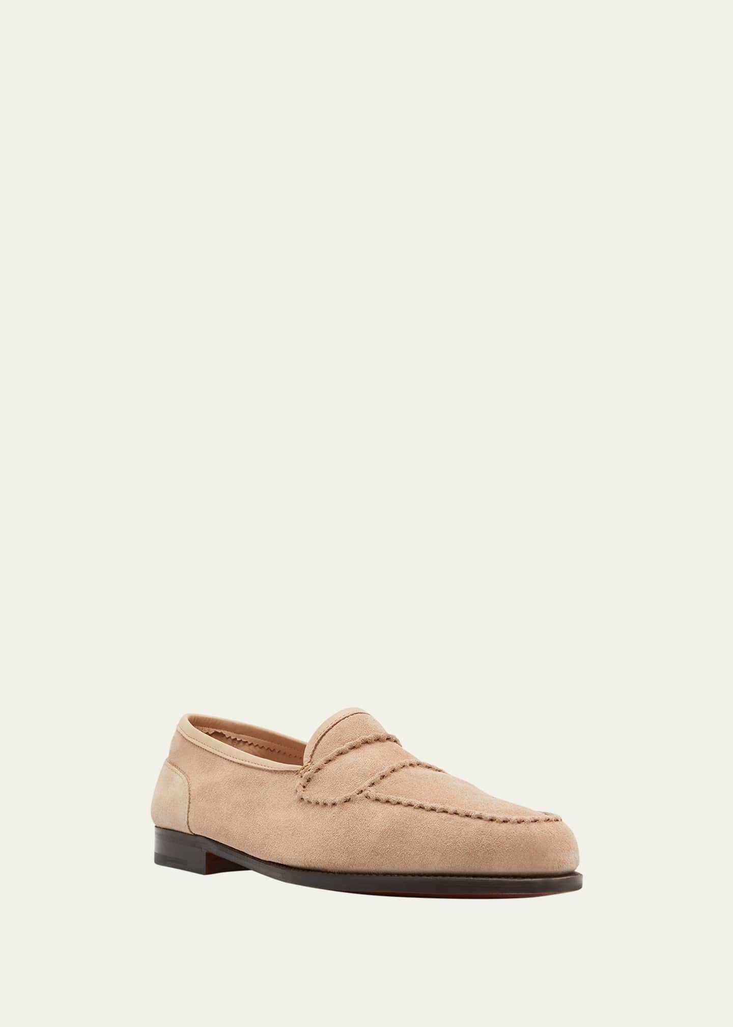 John Lobb Men's Bath Suede Penny Loafers Image 2 of 4