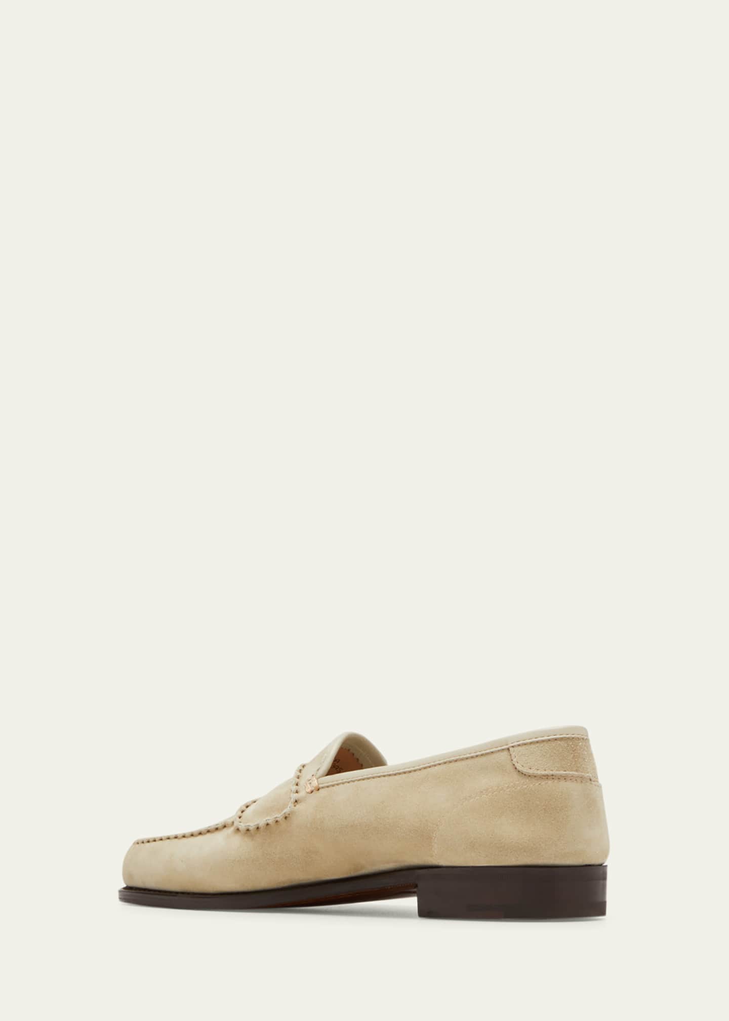 John Lobb Men's Bath Suede Penny Loafers Image 2 of 3