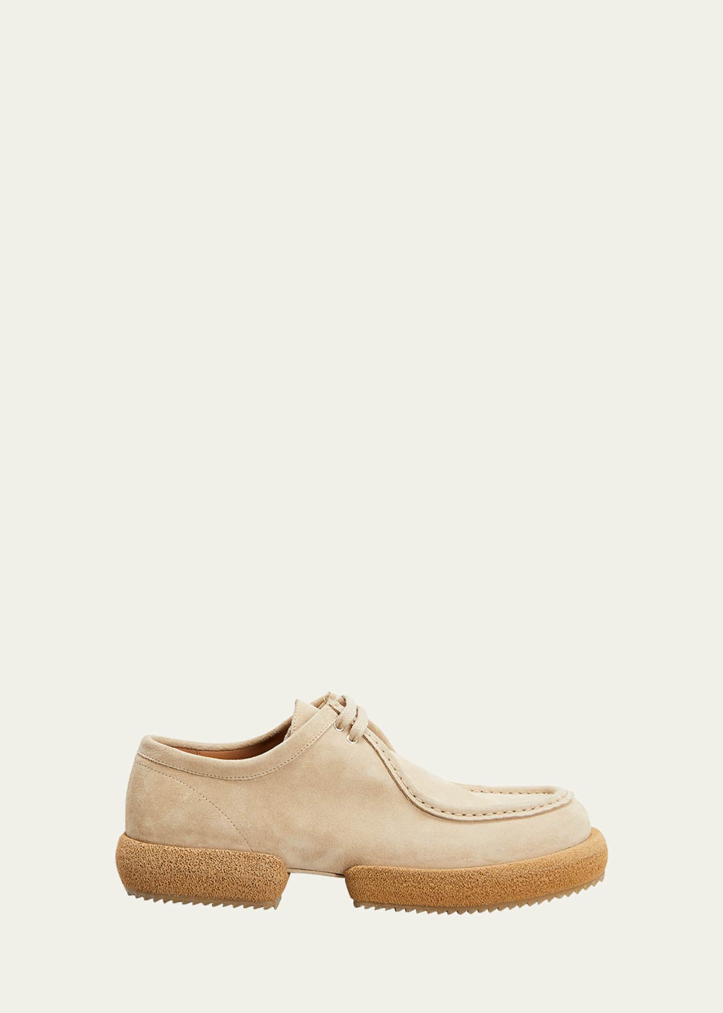 Dries Van Noten Men's Crepe Sole Suede Derby Shoes Bergdorf Goodman