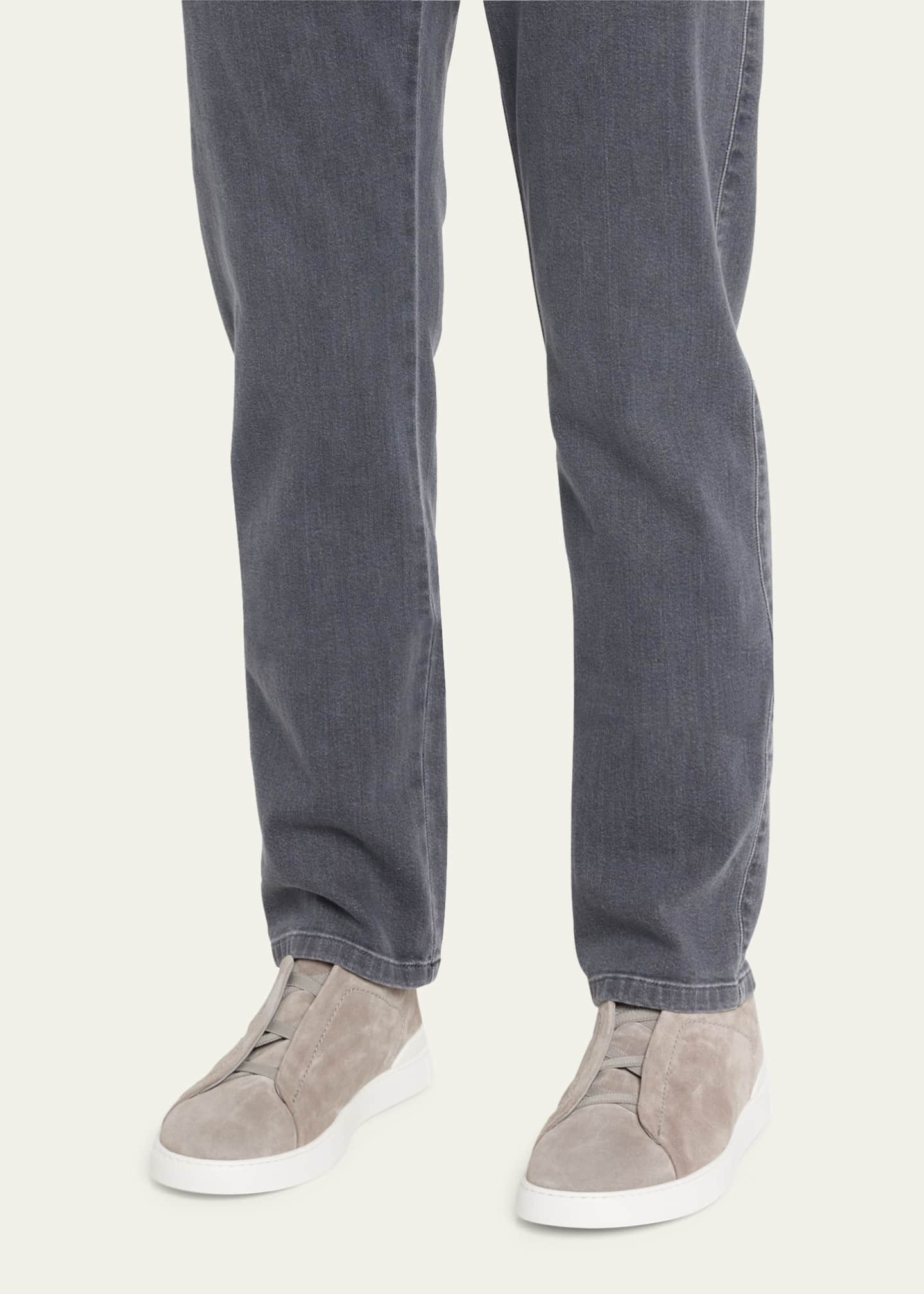 ZEGNA Men's Triple Stitch™ Slip-On Suede Low-Top Sneakers Image 2 of 5
