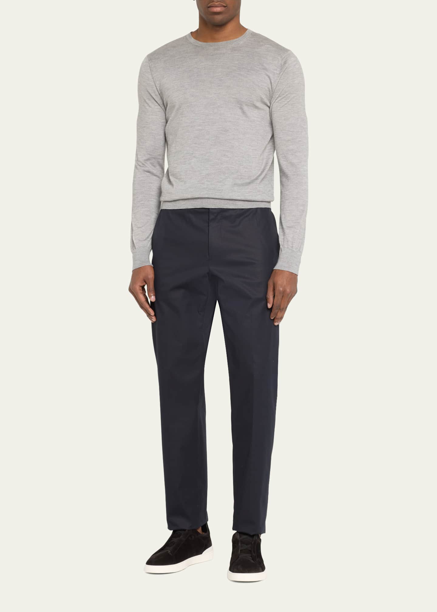 ZEGNA Men's Triple Stitch Suede Sneakers Image 3 of 8