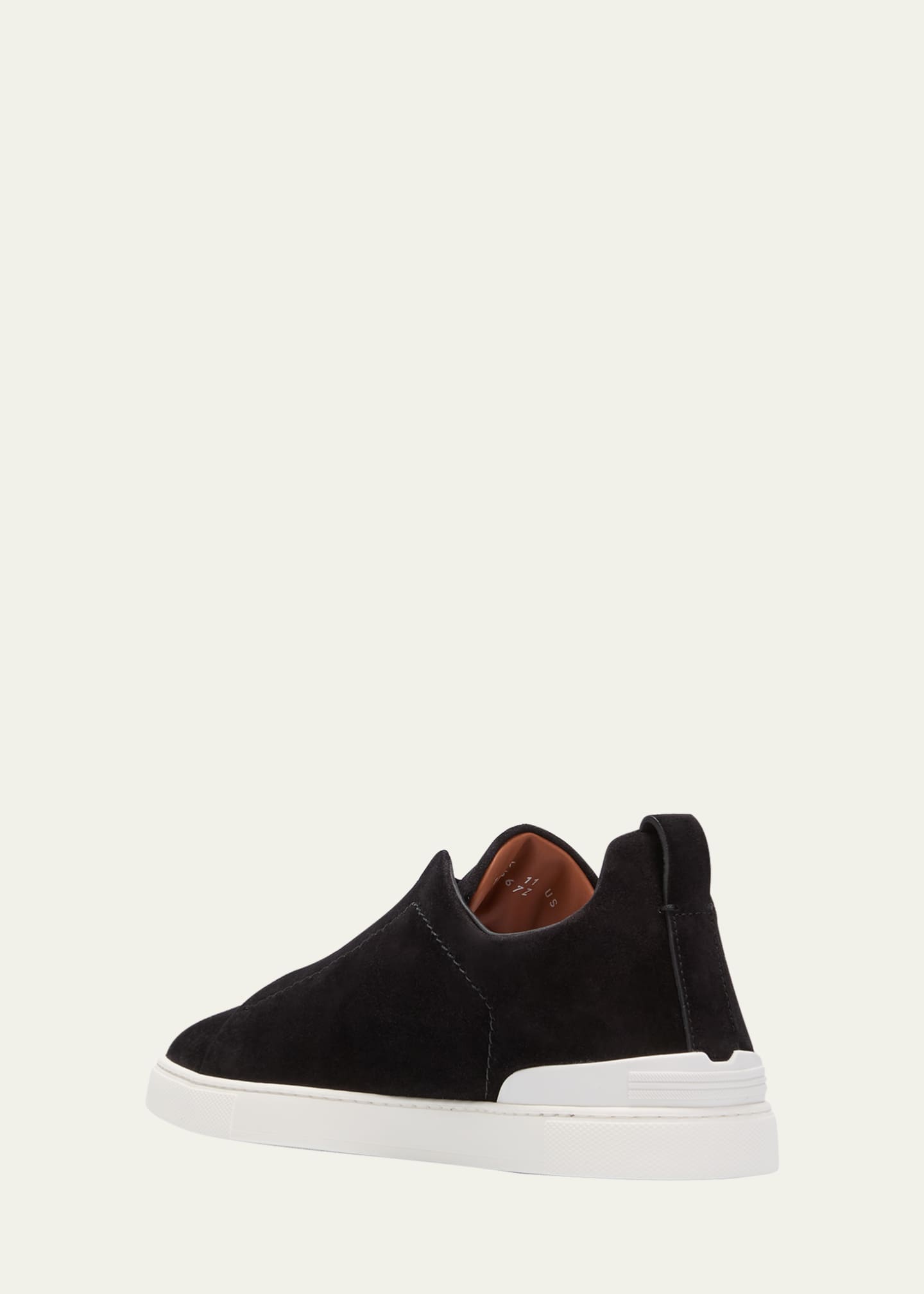 ZEGNA Men's Triple Stitch Suede Sneakers Image 4 of 8