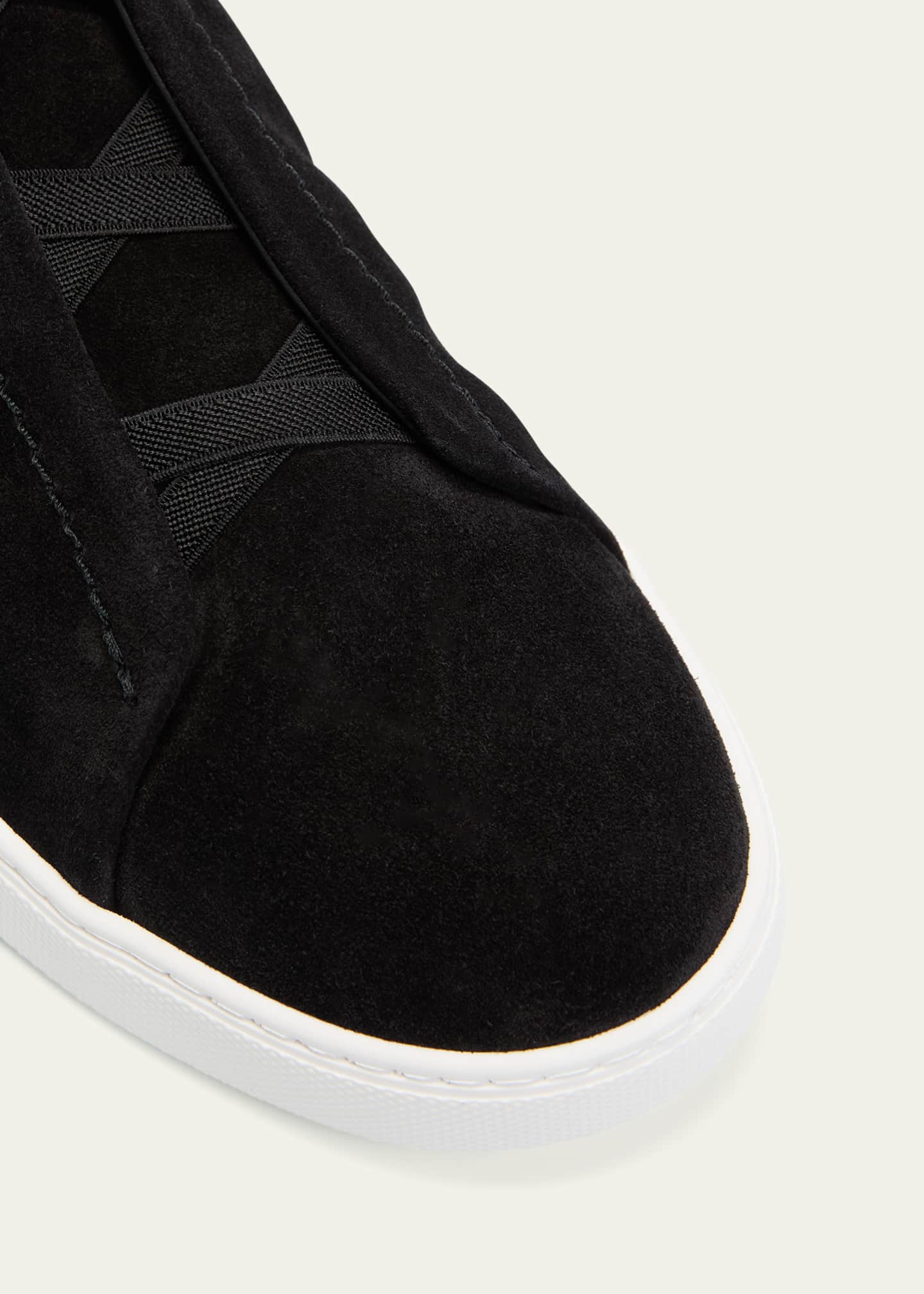 ZEGNA Men's Triple Stitch Suede Sneakers Image 5 of 7