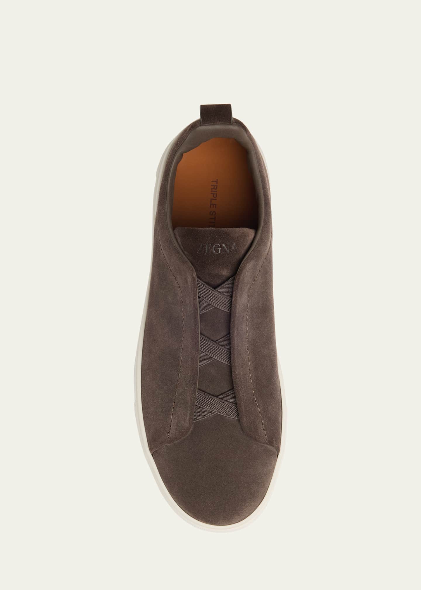 ZEGNA Men's Triple Stitch Suede Sneakers Image 6 of 7