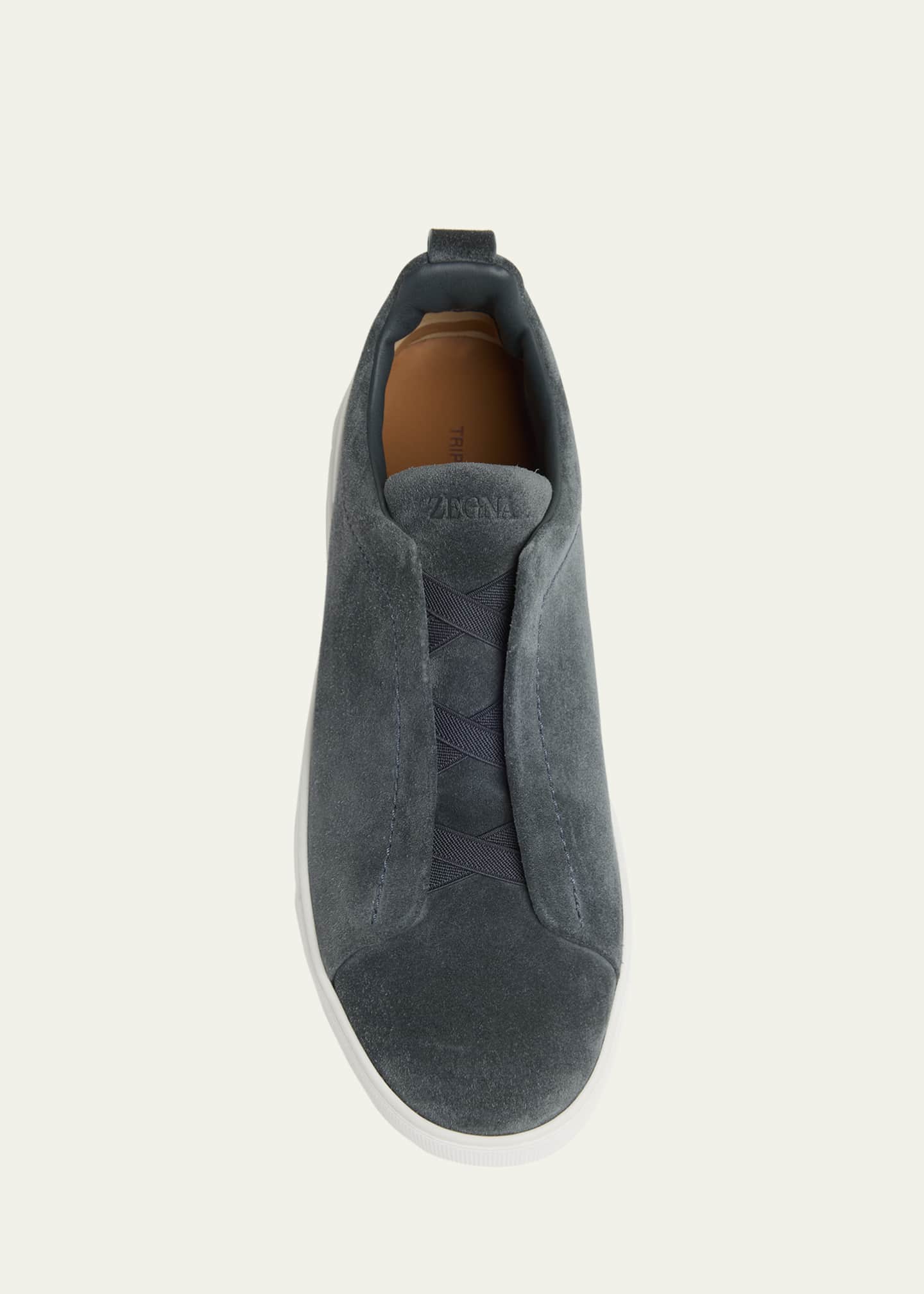 ZEGNA Men's Triple Stitch Suede Sneakers Image 6 of 8