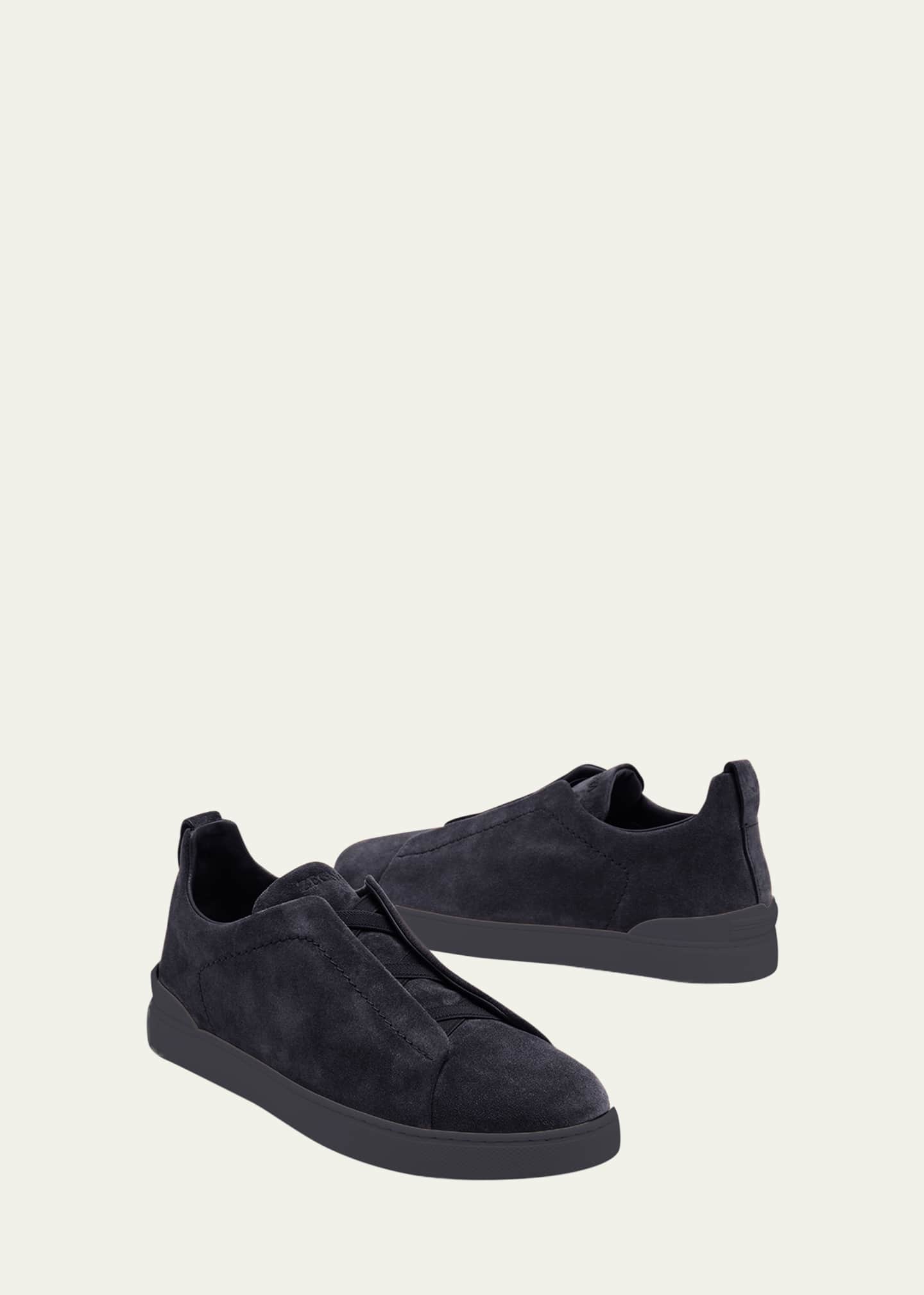 ZEGNA Men's Triple Stitch Suede Sneakers Image 8 of 8