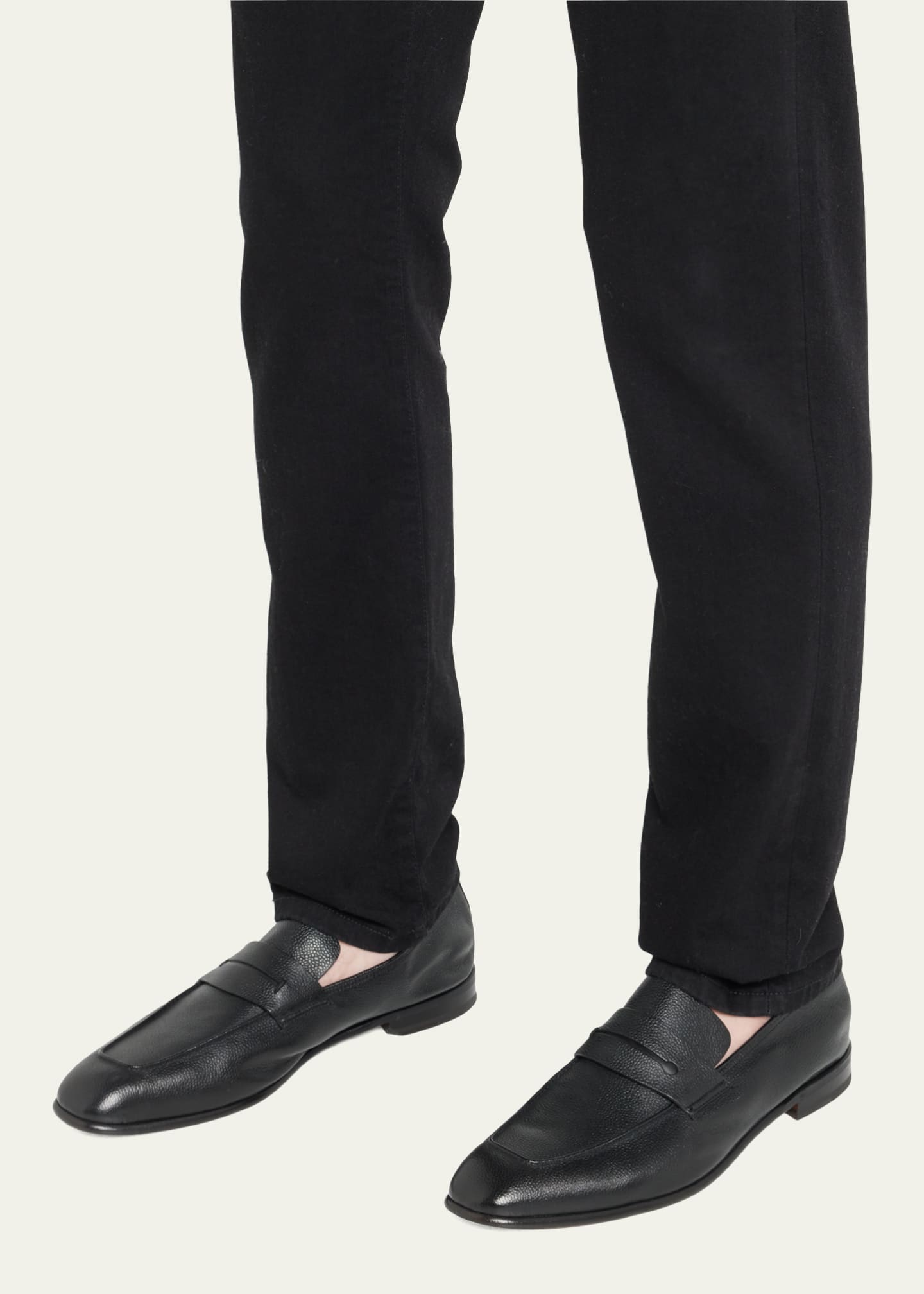 ZEGNA Men s Pebbled Leather Penny Loafers Bergdorf Goodman