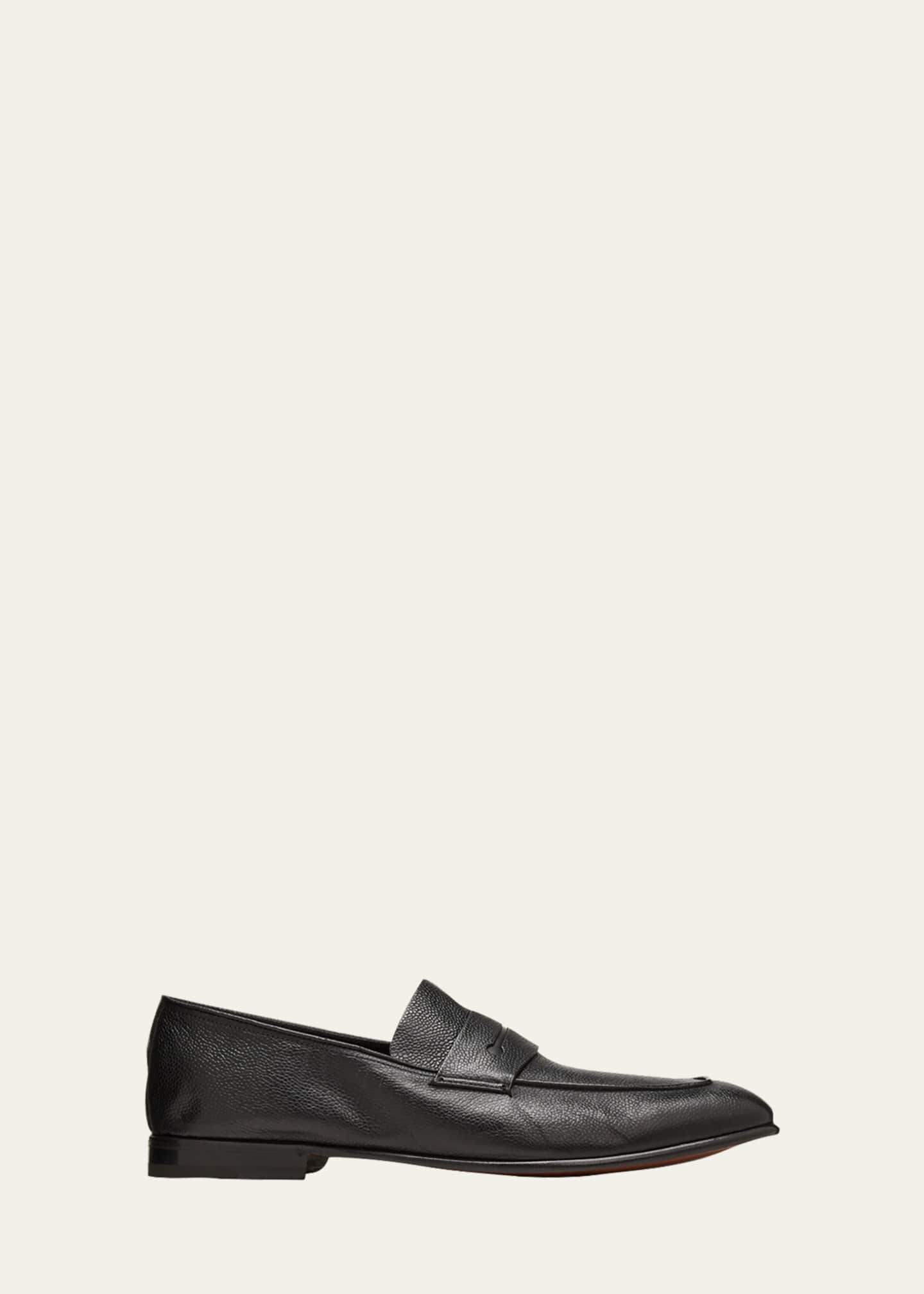 ZEGNA Men s Pebbled Leather Penny Loafers Bergdorf Goodman