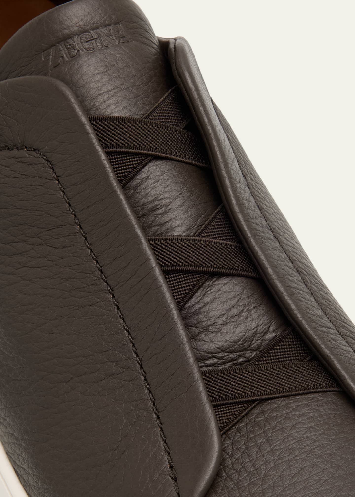 ZEGNA Men's Triple Stitch Deerskin Leather Sneakers - Bergdorf Goodman