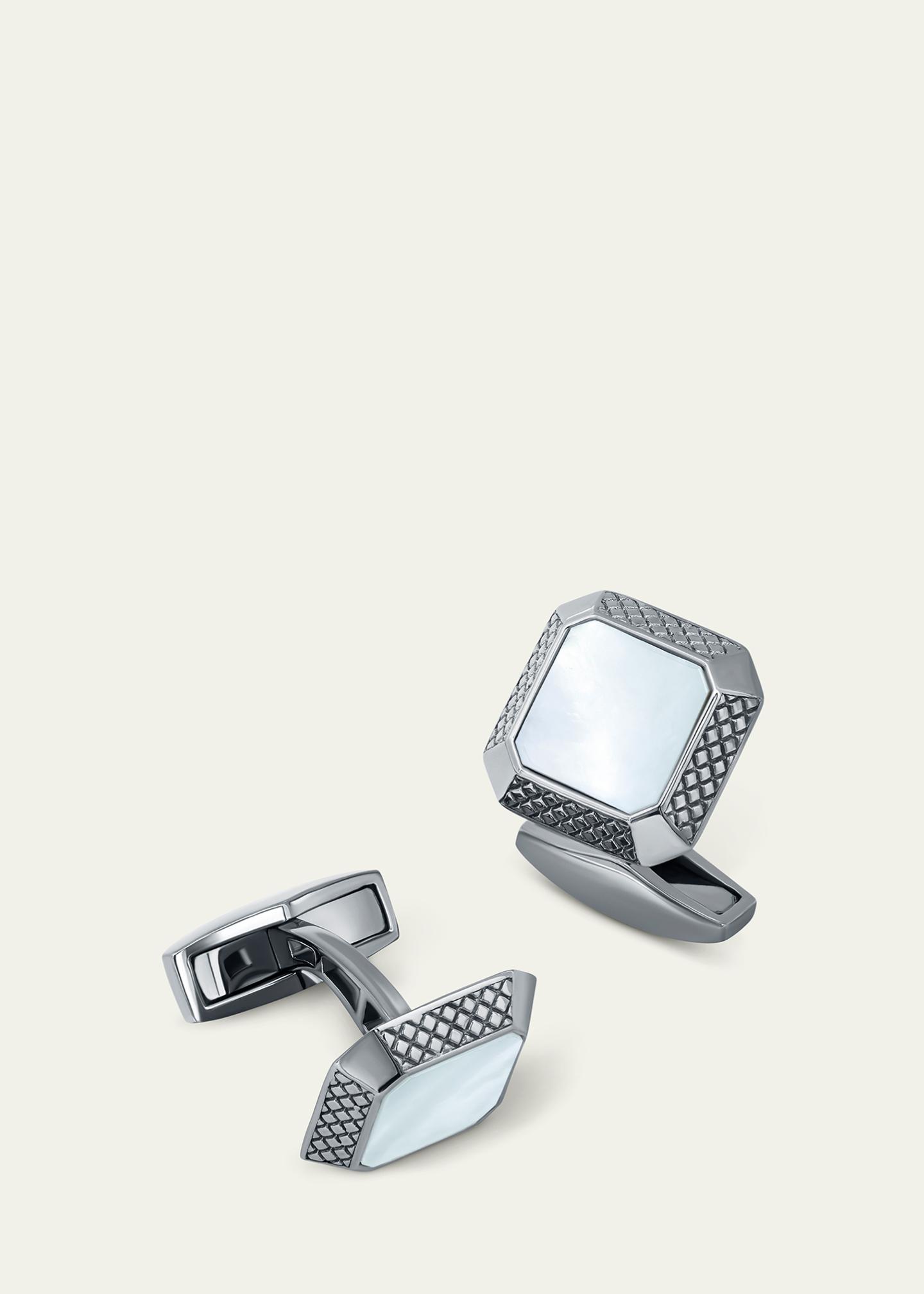 Tateossian Men's Sterling Silver Mother-of-Pearl Cufflinks