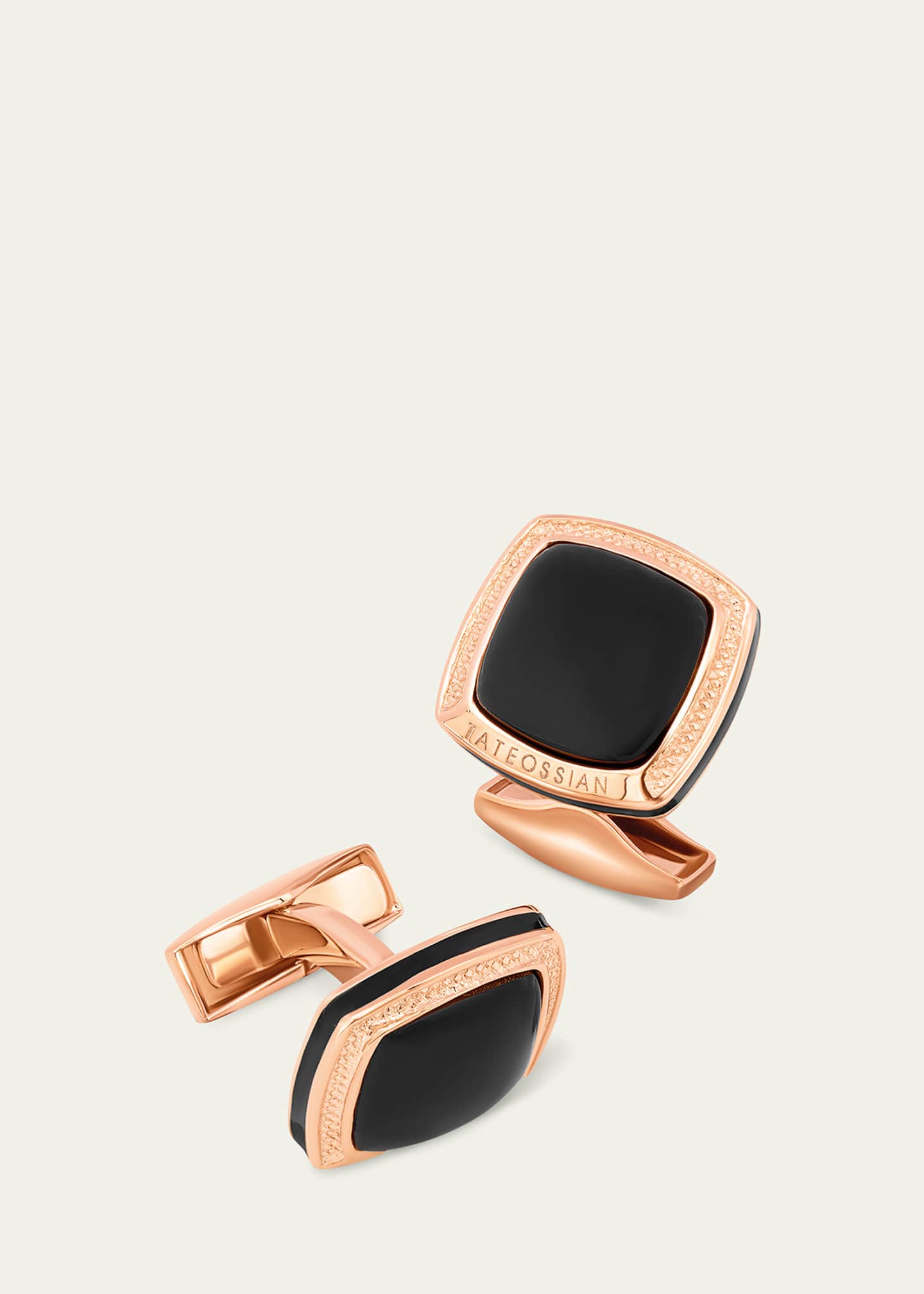 Tateossian Men's Black Onyx Cushion Cufflinks Image 2 of 3