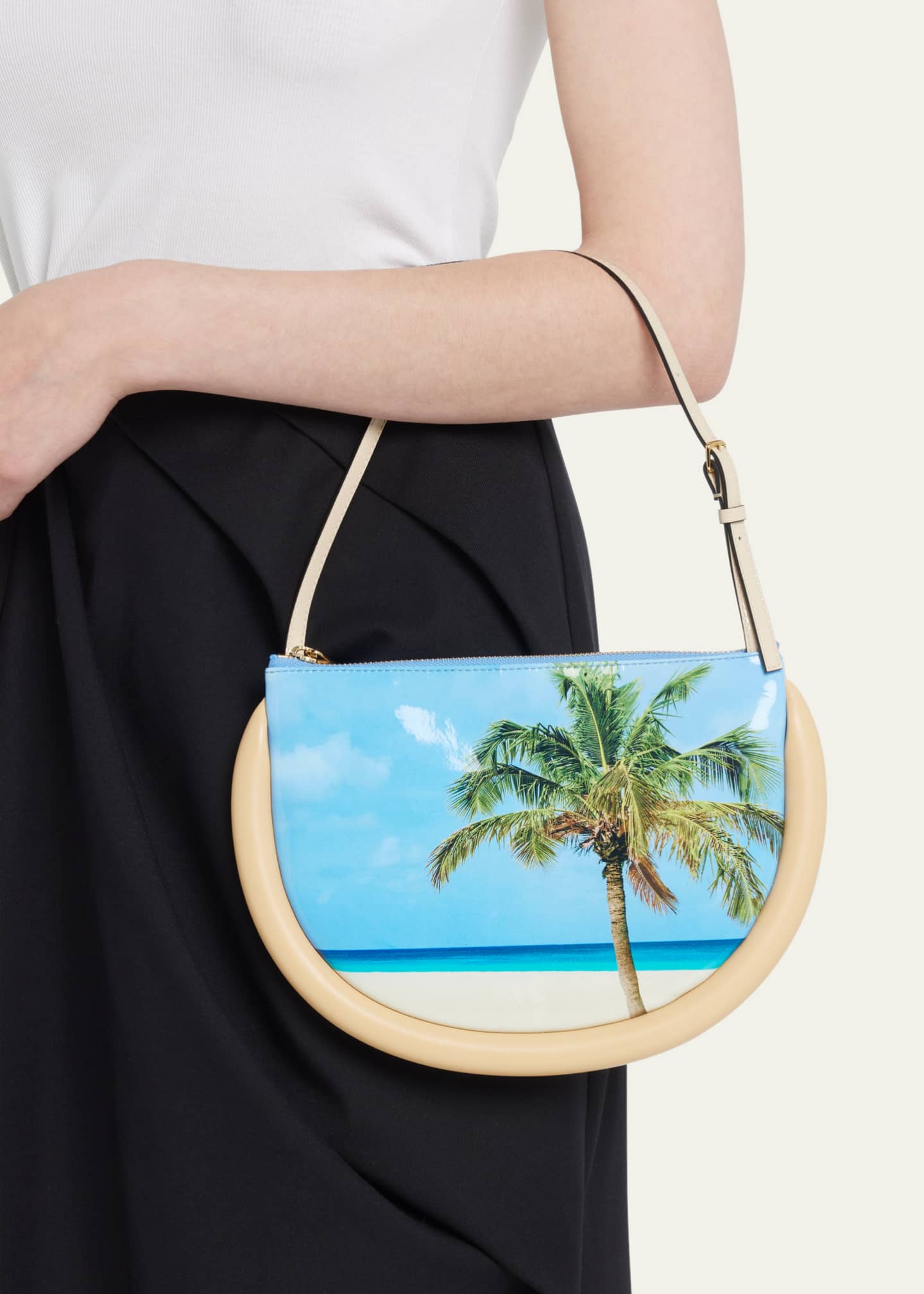 JW Anderson The Bumper Moon Palm TreePrint Shoulder Bag Bergdorf Goodman