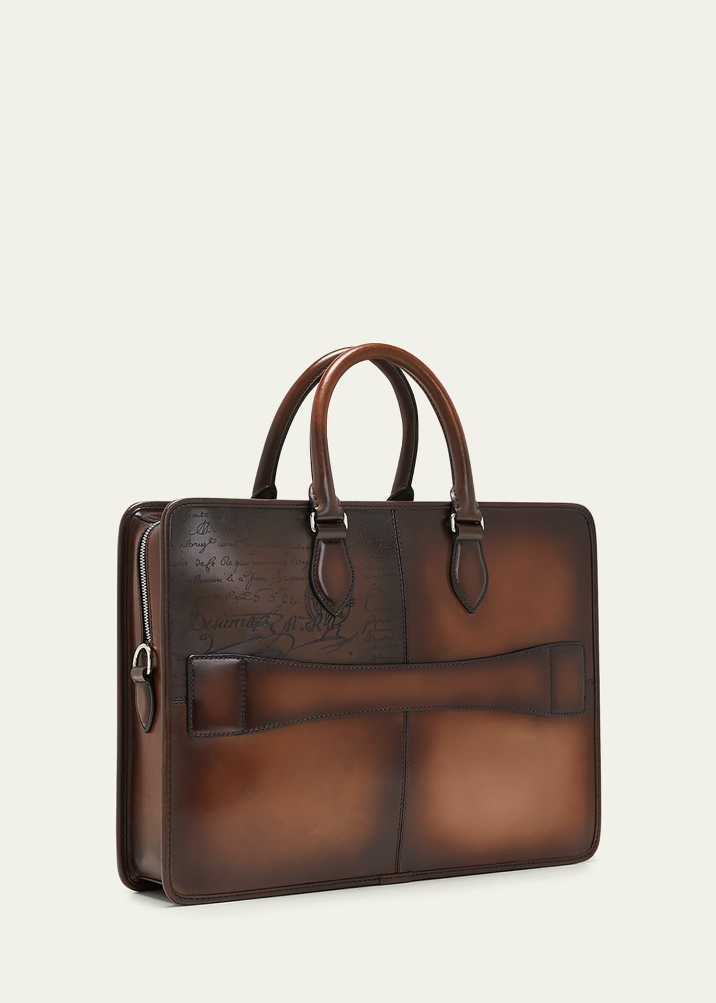 Berluti Men s Un Jour Scritto Leather Briefcase Bergdorf Goodman