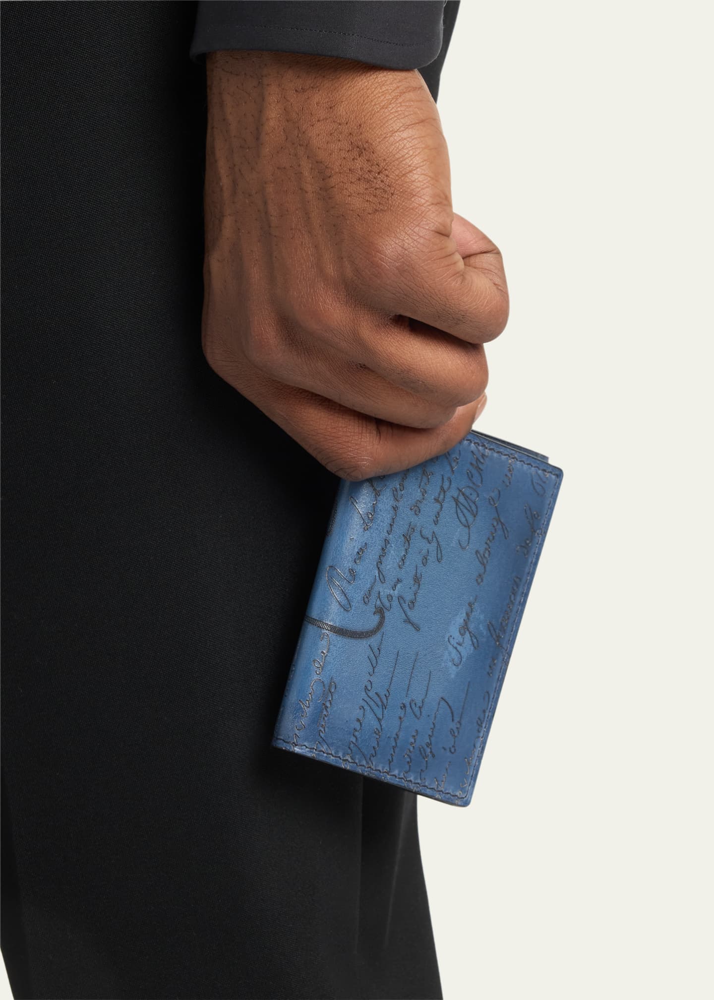 Berluti Men's Imbuia Scritto Leather Bifold Card Holder - Bergdorf