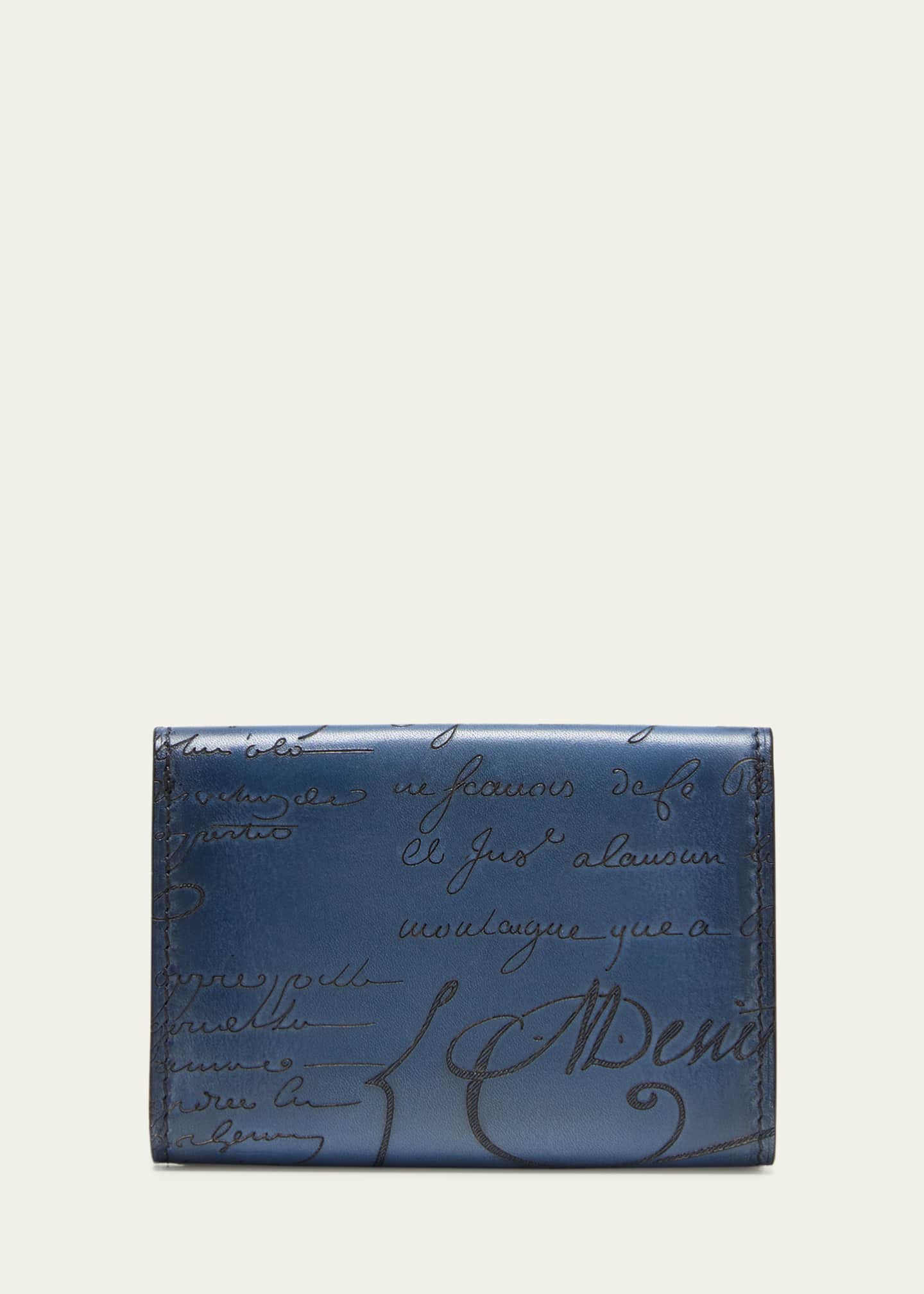 Berluti Men's Imbuia Scritto Leather Bifold Card Holder