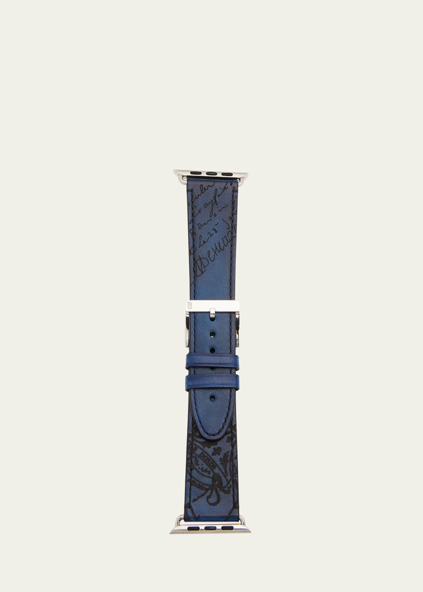 Berluti Men's Scritto Leather Apple Watch Strap, 44mm - Bergdorf