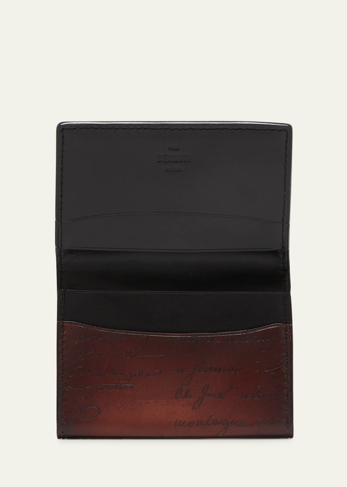 Berluti Men's Imbuia Scritto Leather Bifold Card Holder - Bergdorf 