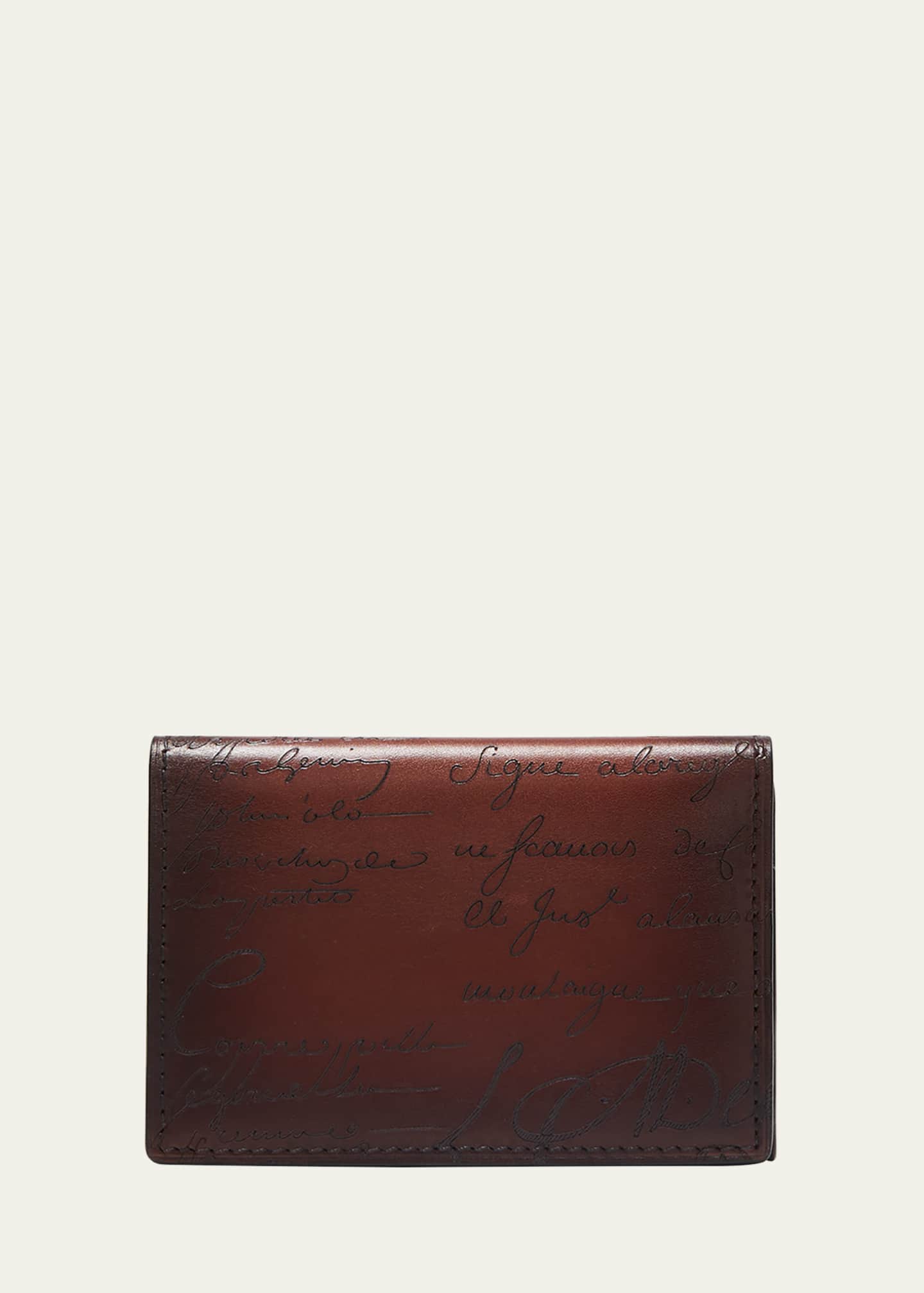 Berluti Men's Imbuia Scritto Leather Bifold Card Holder - Bergdorf