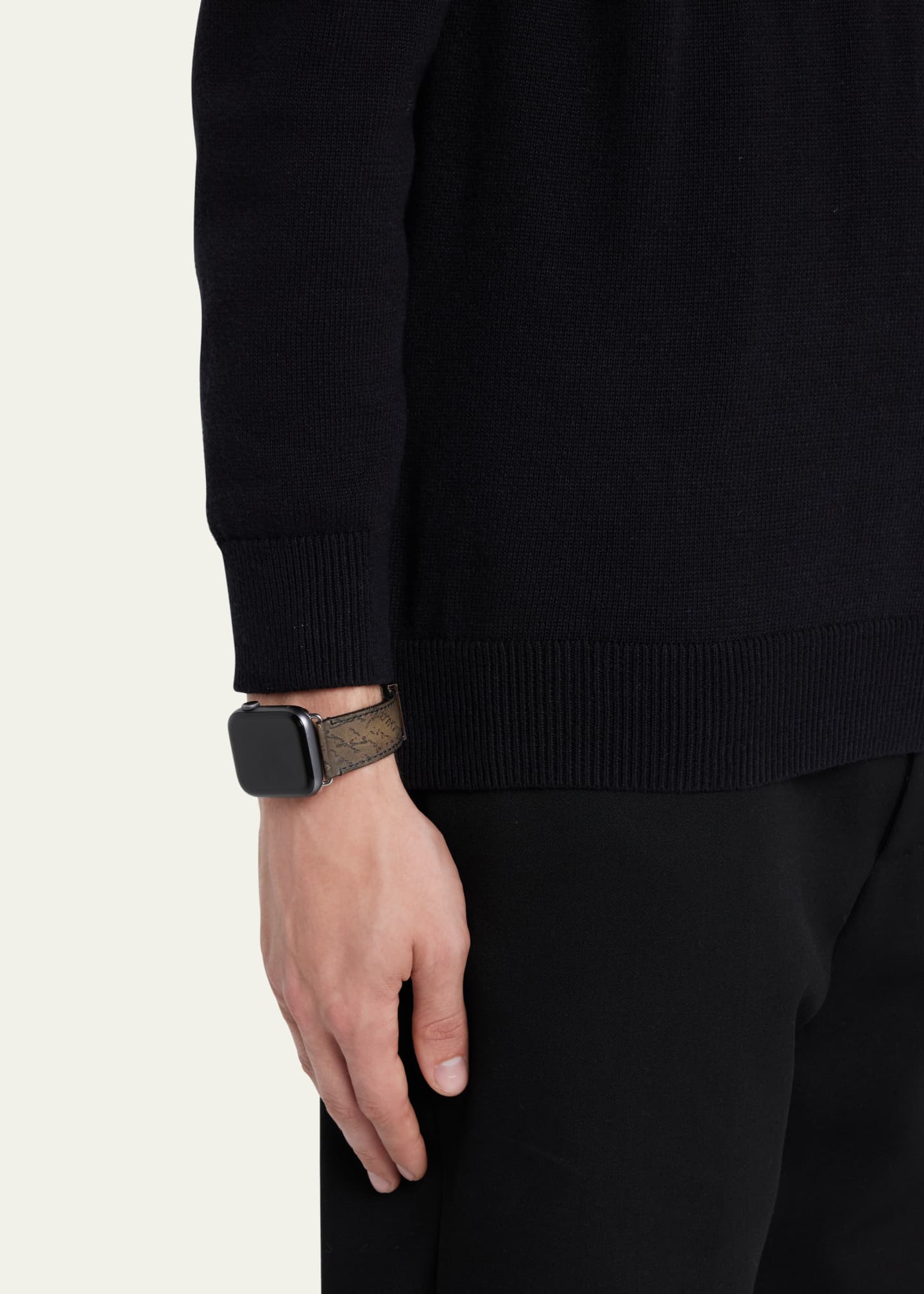 Berluti Men's Scritto Leather Apple Watch Strap, 44mm, Aveiro, Men's, Watches Watch Straps