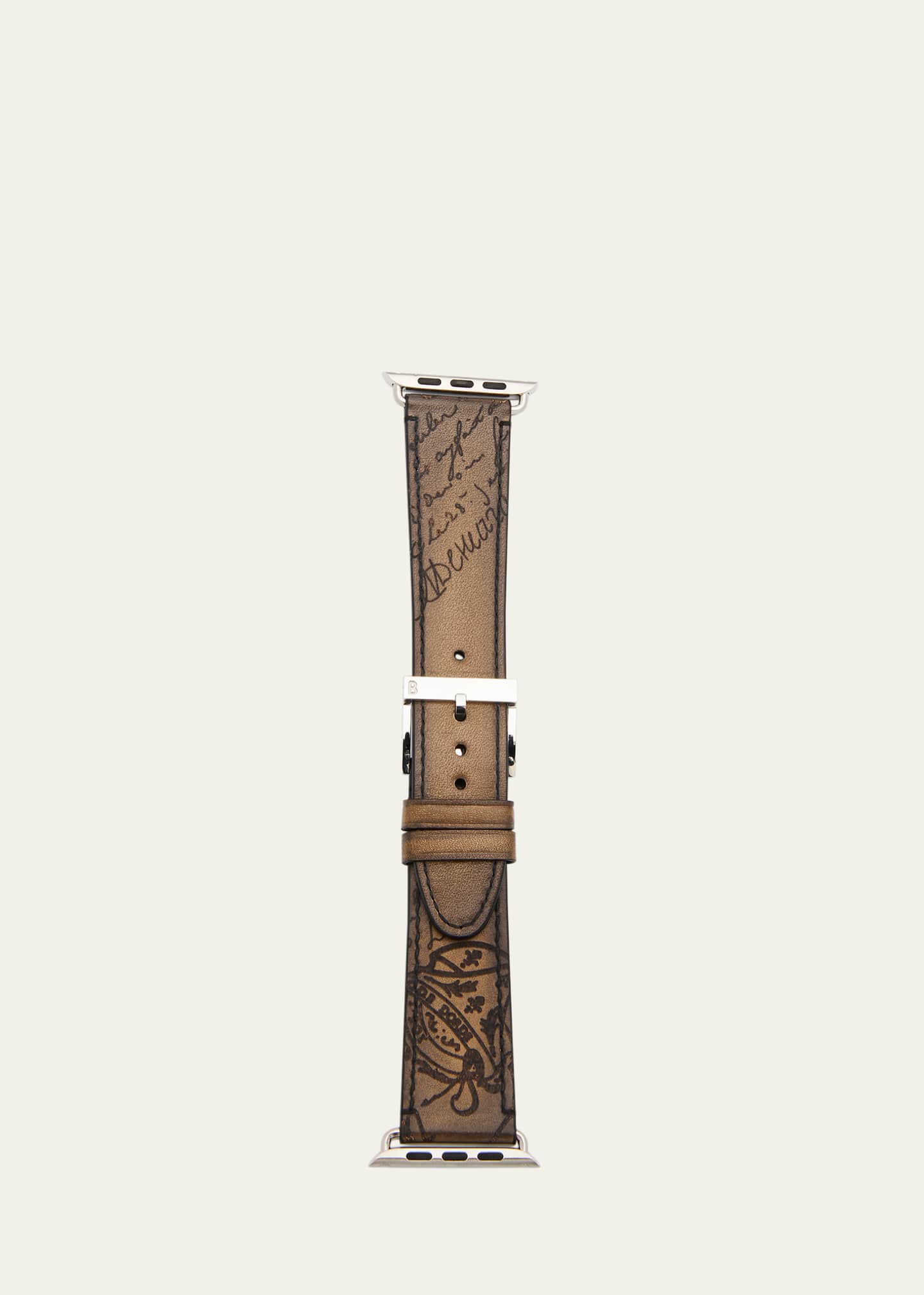 Berluti Men's Apple Watch Scritto Leather Bracelet - Bergdorf Goodman