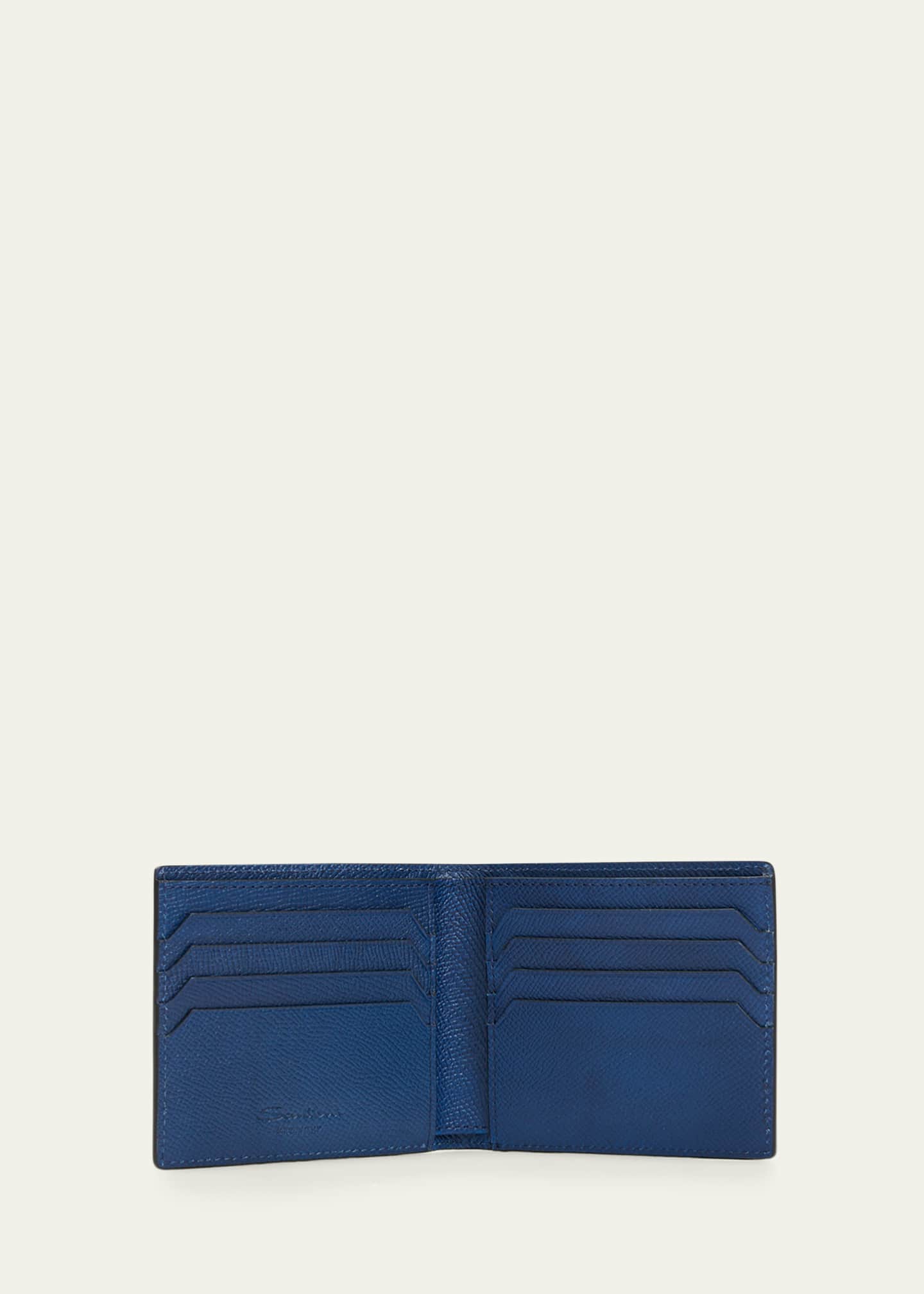 Santoni Men's Saffiano Leather Bifold Wallet