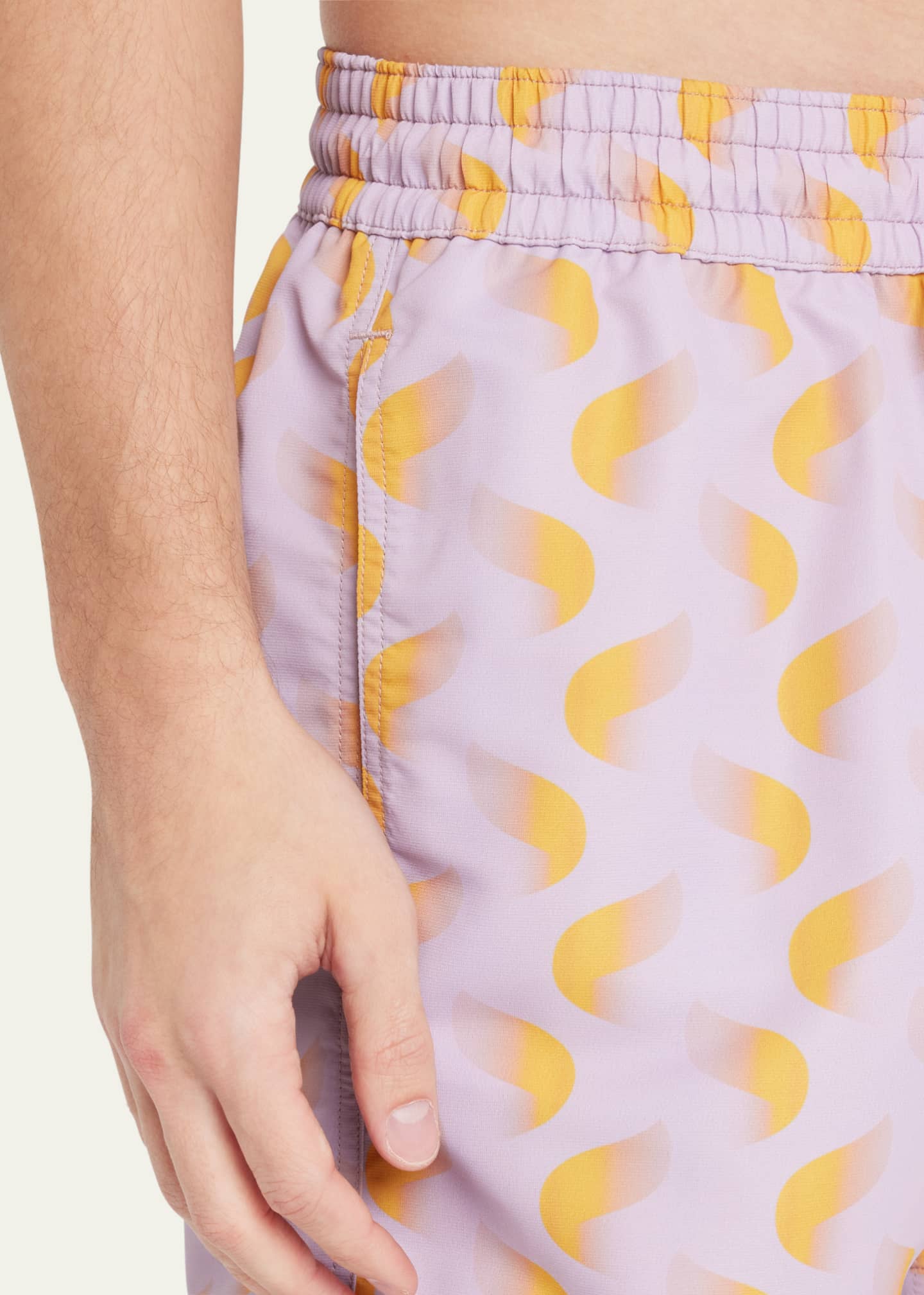 Patterned swim trunks sales
