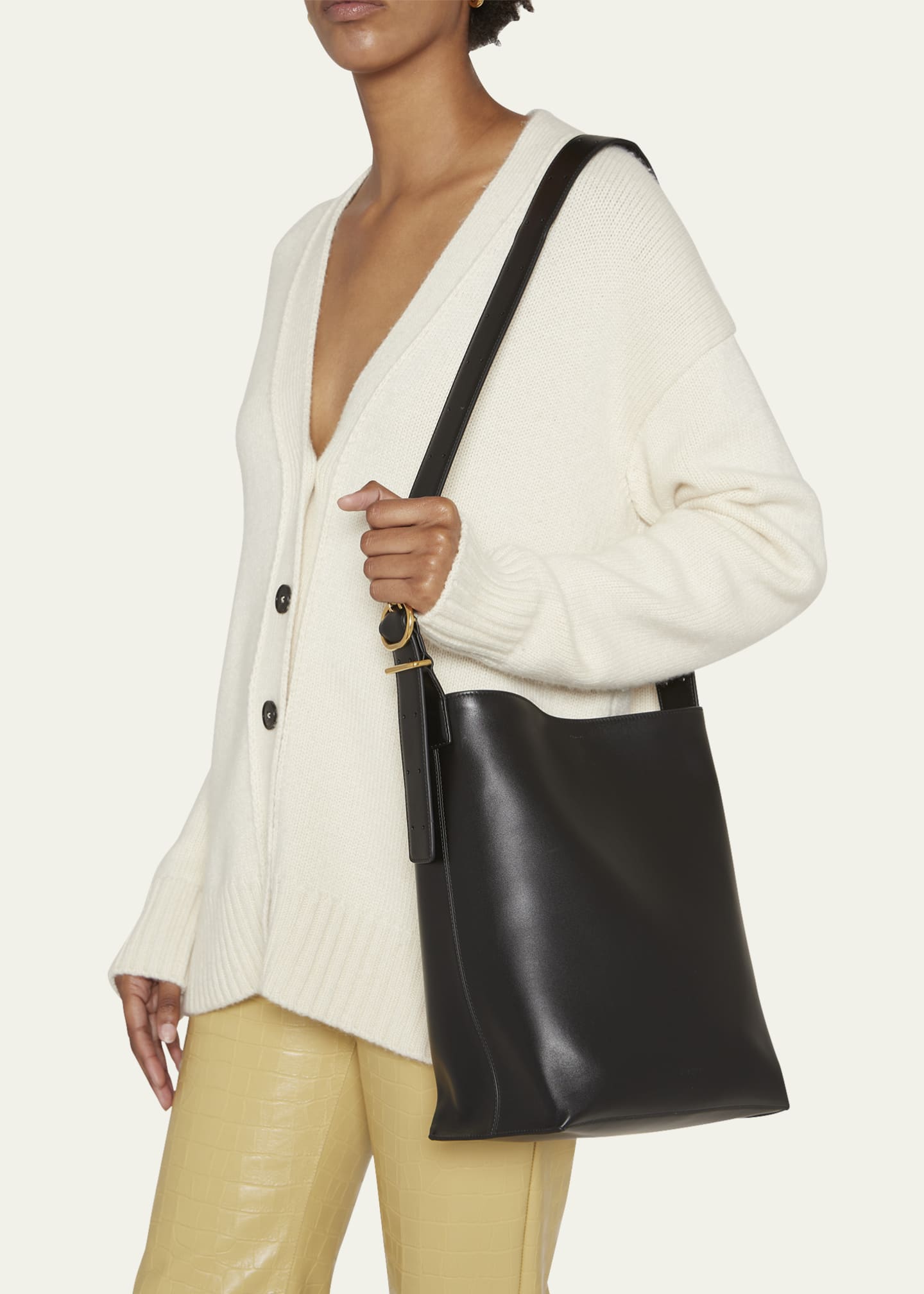 Jil Sander Cannolo Small Smooth Calfskin Tote Bag