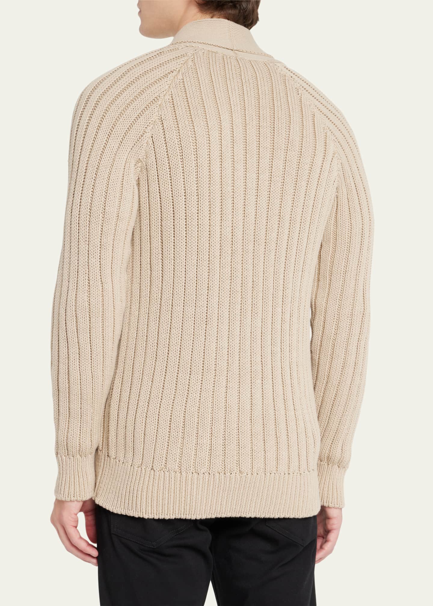 Massimo Alba Men's Rib-Knit Cardigan Sweater - Bergdorf Goodman