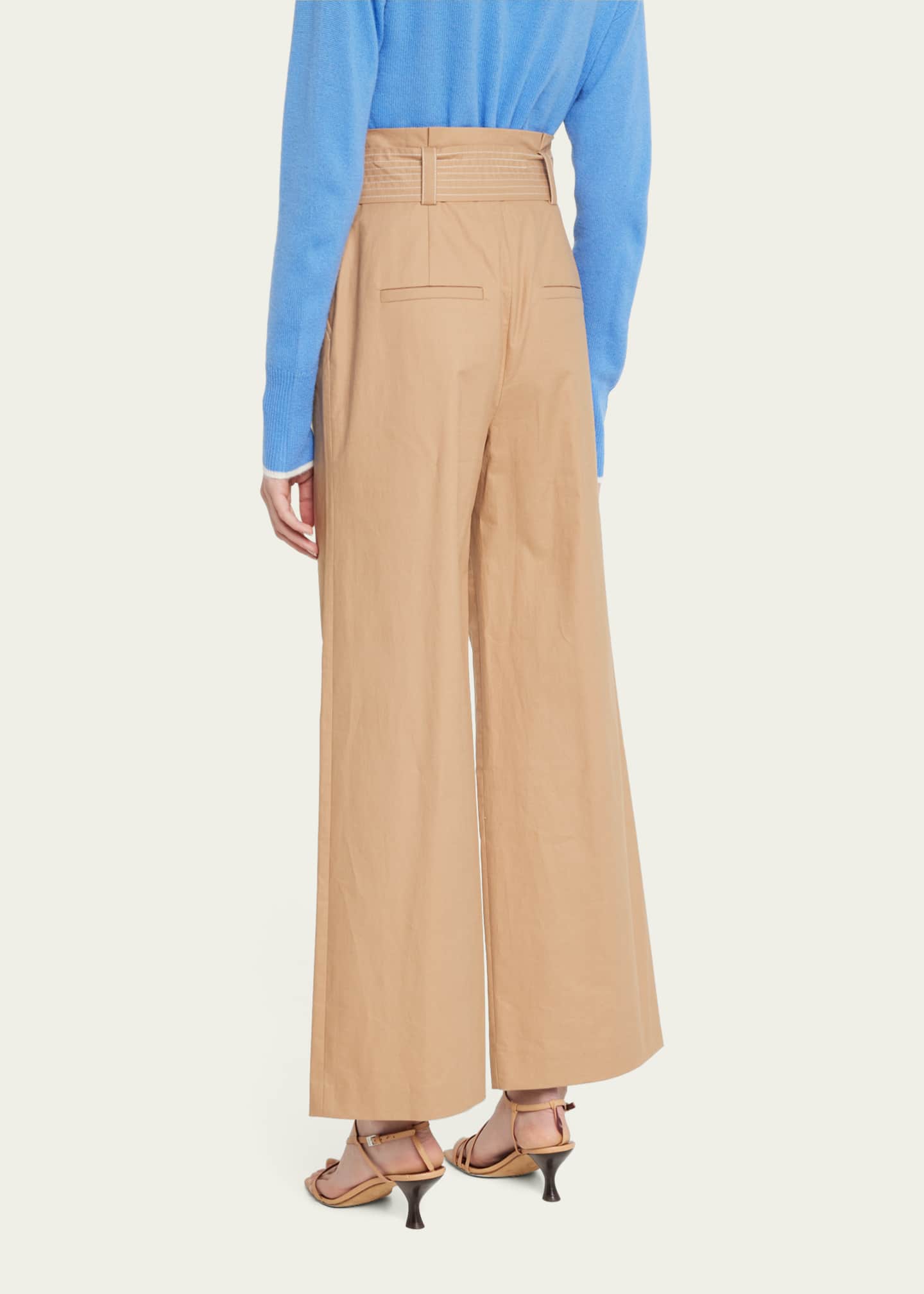 Veronica Beard Lang StraightLeg Paper Bag Pants Bergdorf Goodman