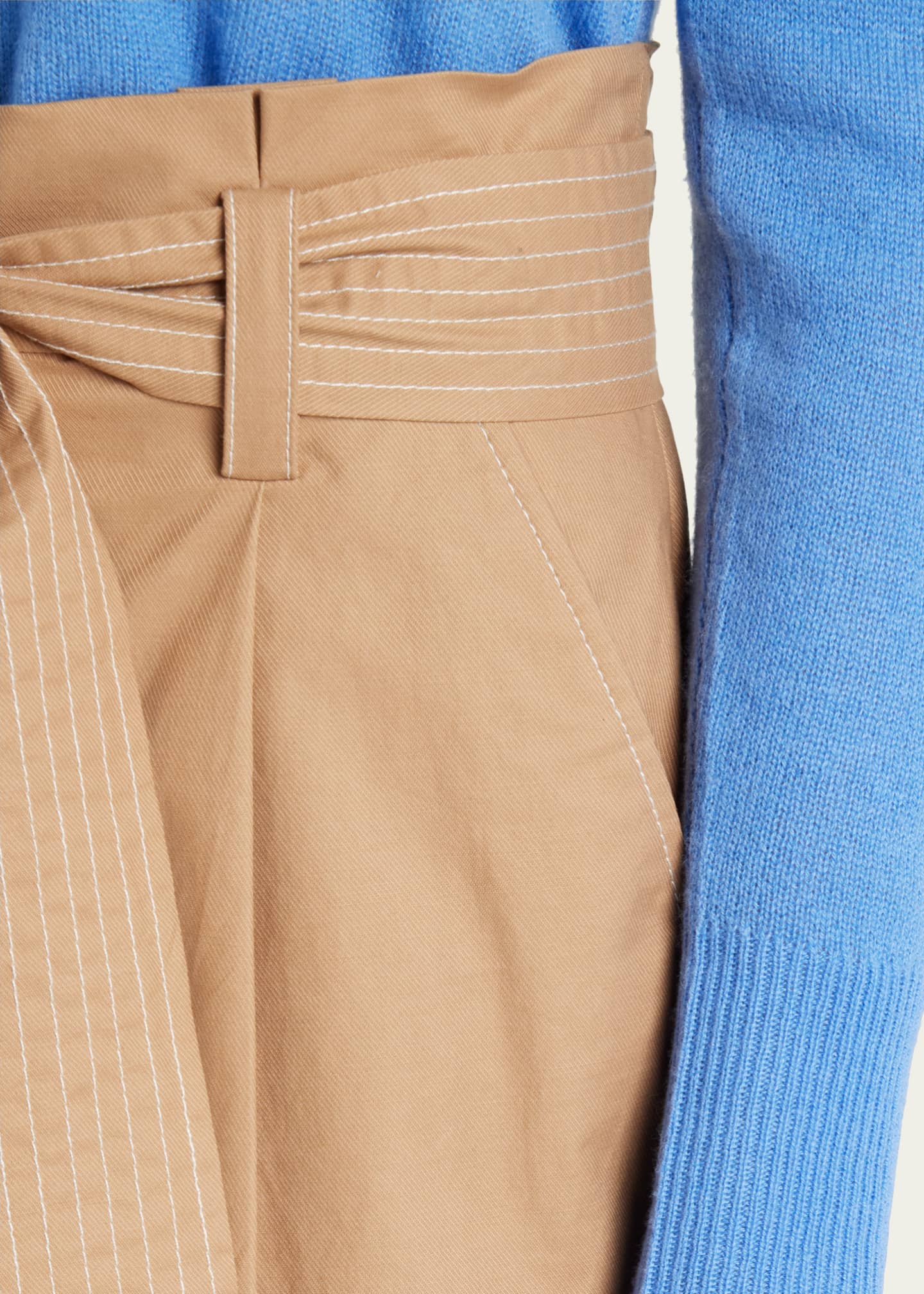 Veronica Beard Lang StraightLeg Paper Bag Pants Bergdorf Goodman