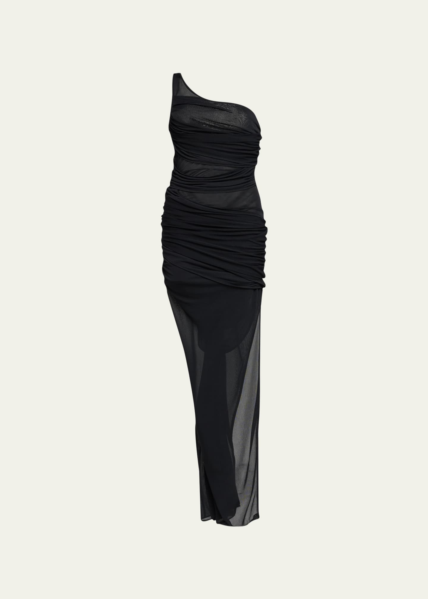 Gauge 81 Moni Sheer One-Shoulder Ruched Maxi Dress - Bergdorf Goodman