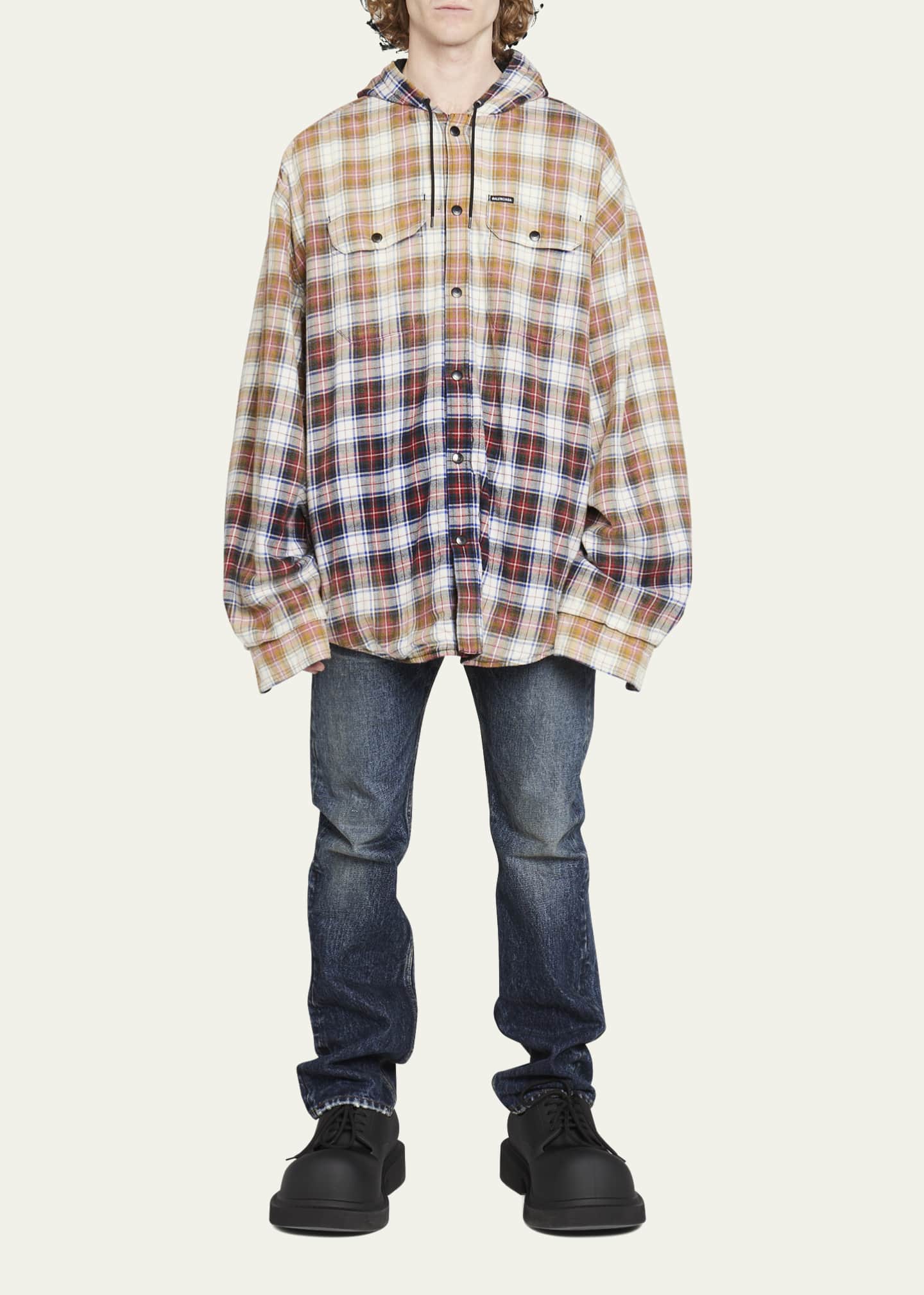 balenciaga flannel mens