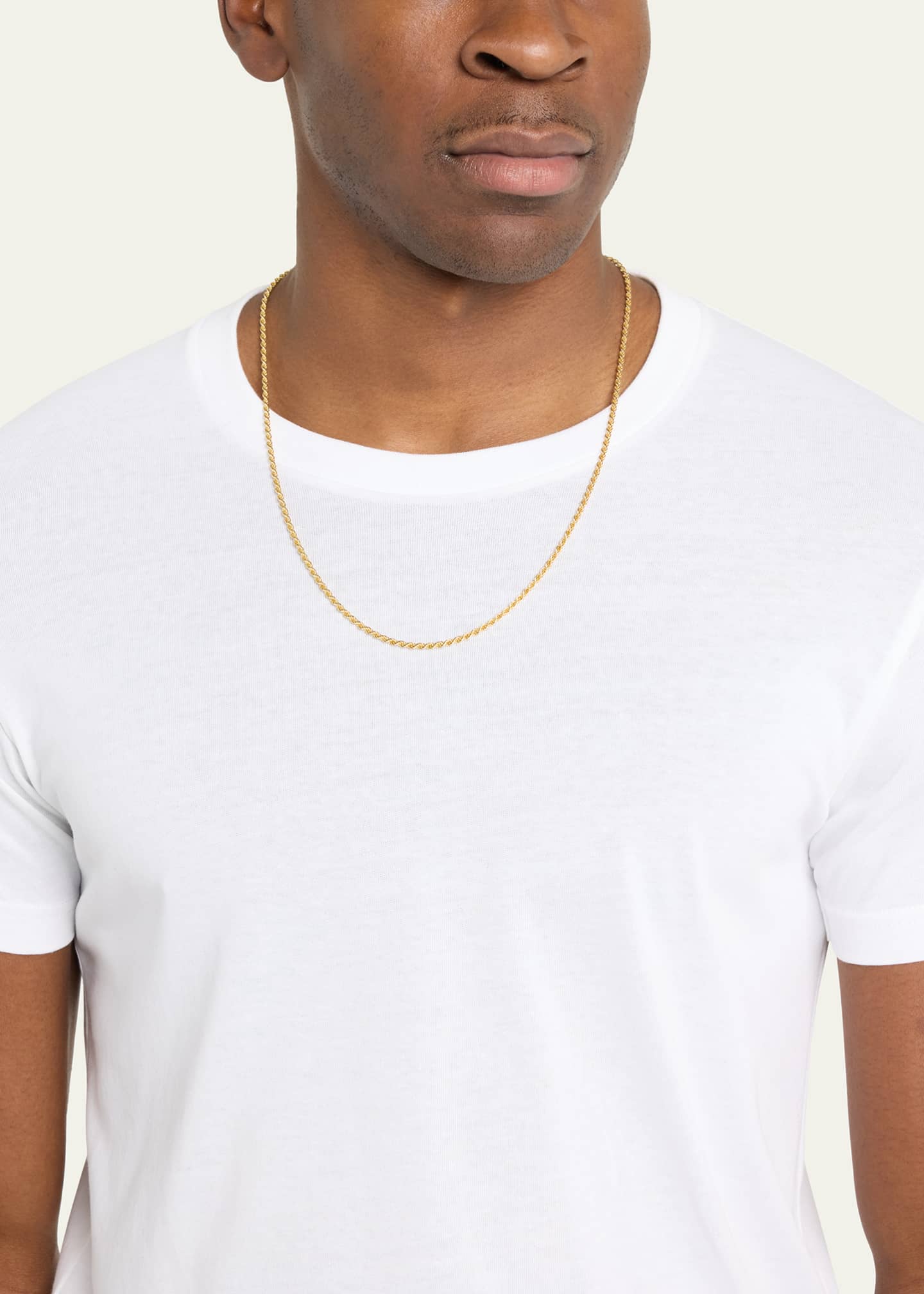 Bergdorf Goodman Men's 14K Yellow Gold Rope Chain Necklace, 24in Image 2 of 4