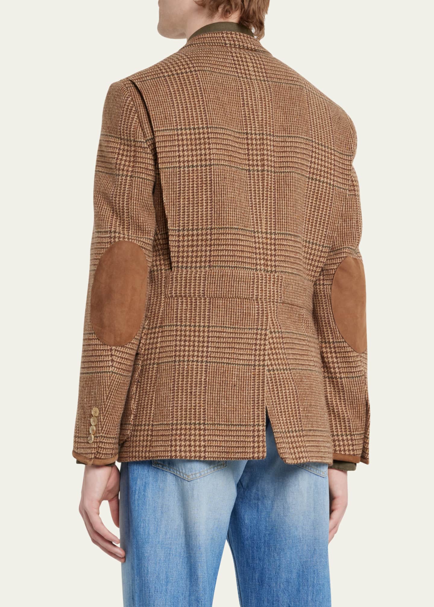 Ralph Lauren Purple Label Men's Kent Plaid Sport Coat with Elbow