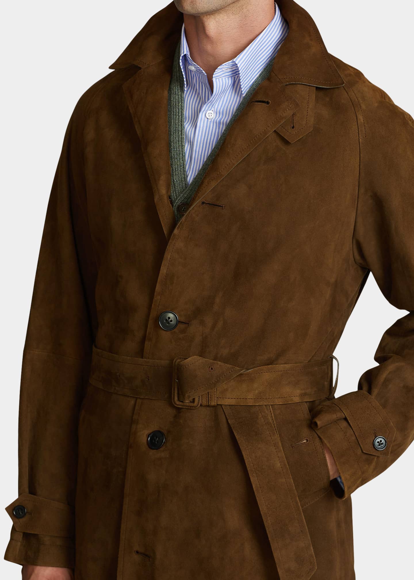 Ralph Lauren CHAPS Balmacaan Coat, Men's Size XL polyester brown type Vintage Second Hand