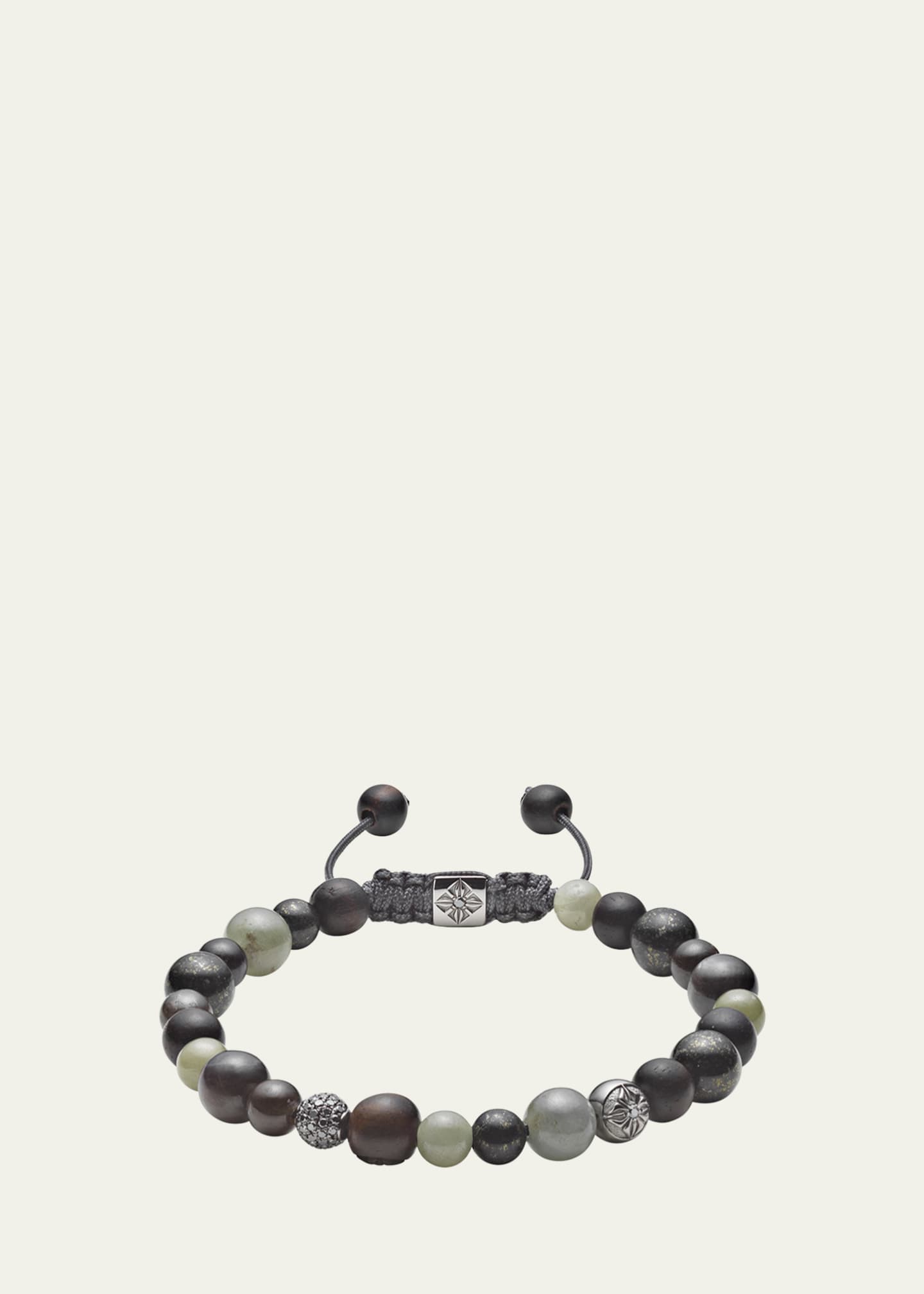 Shamballa Jewels Men's Sapphire and Jade Beaded Bracelet with Black