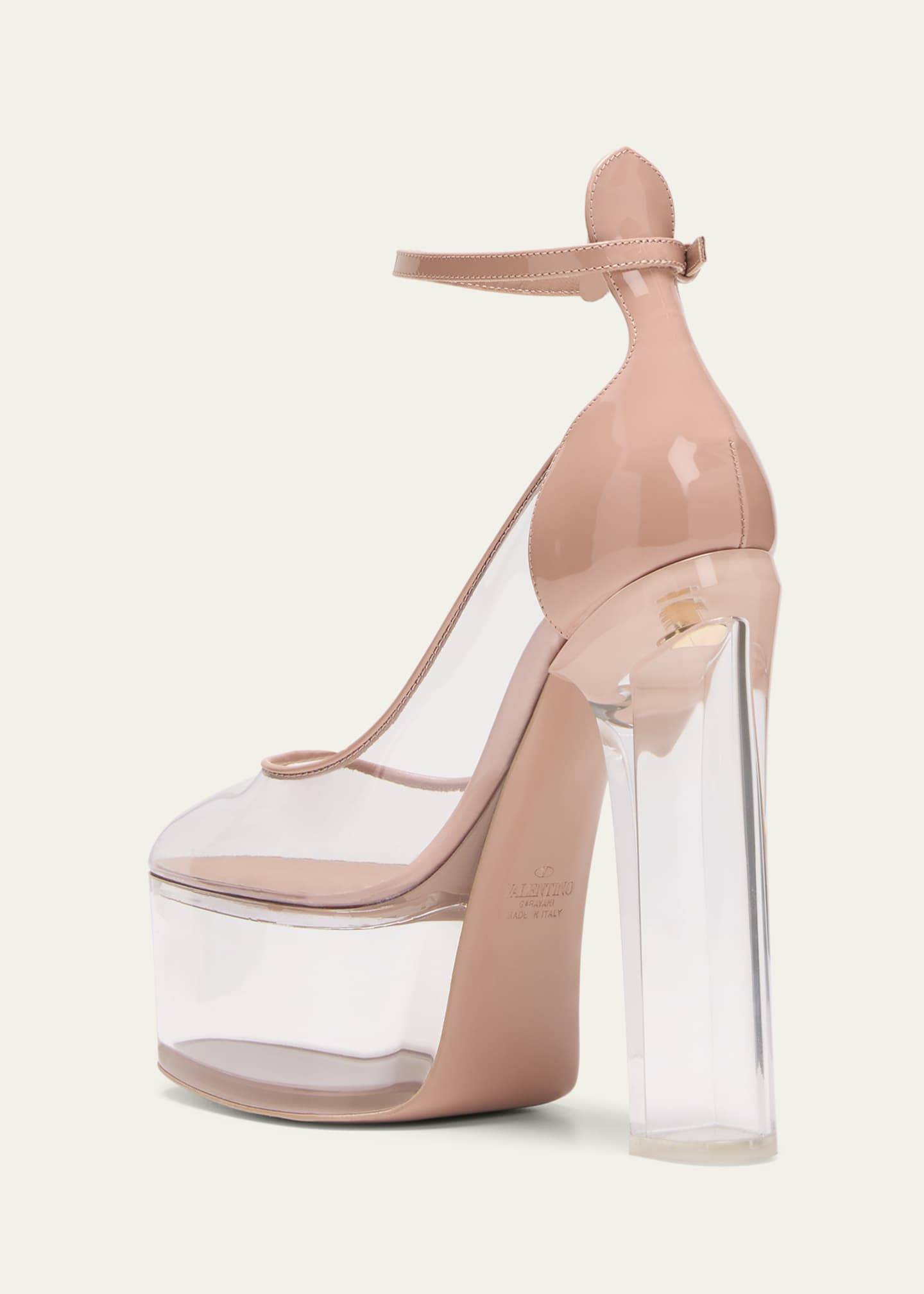 Tan and hot sale clear heels