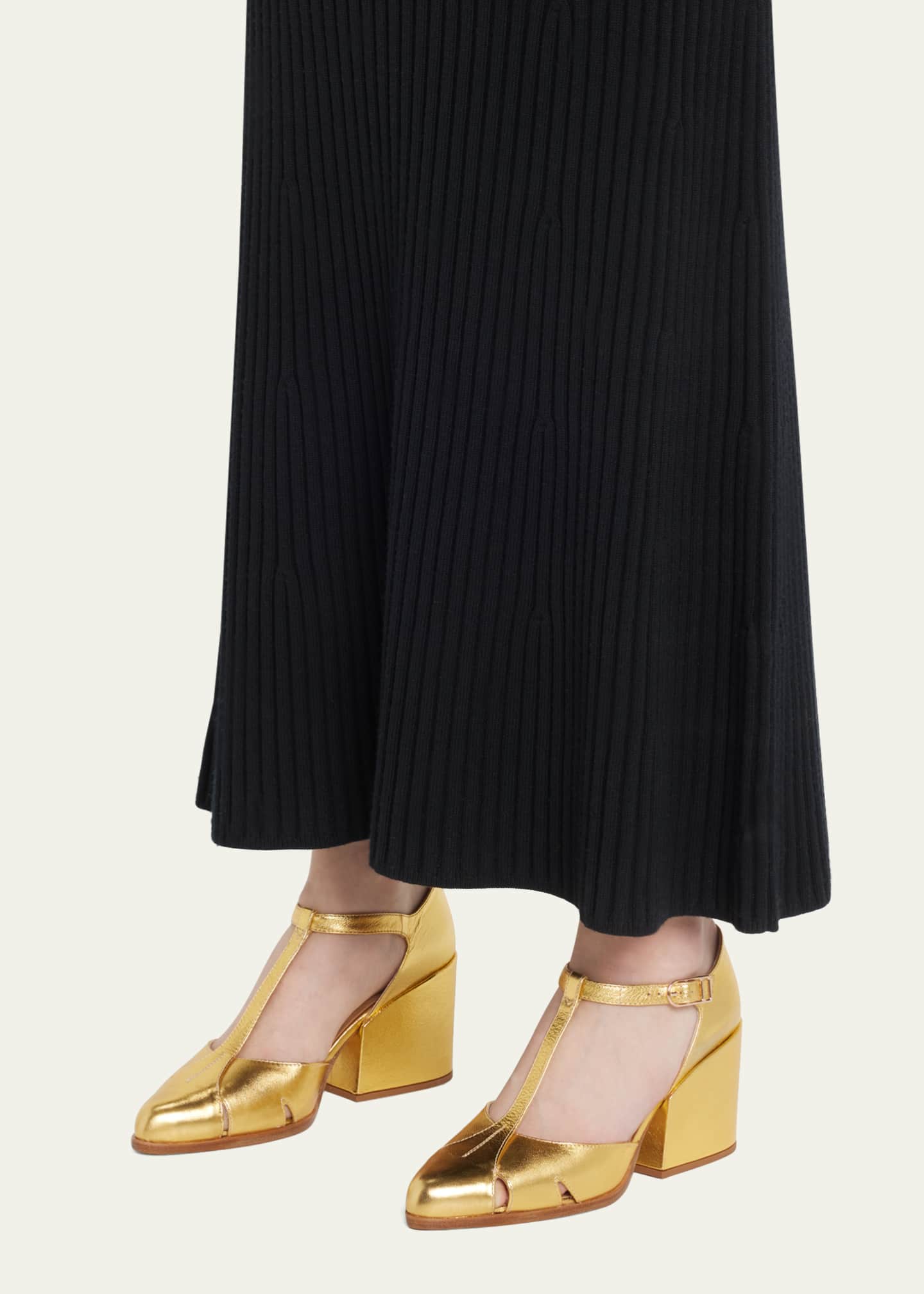 [Celine] Celine Triomphe T-strap leather pumps, heels, shoes, white, size 36.5 [Used] [Authenticated and guaranteed authentic] 213604