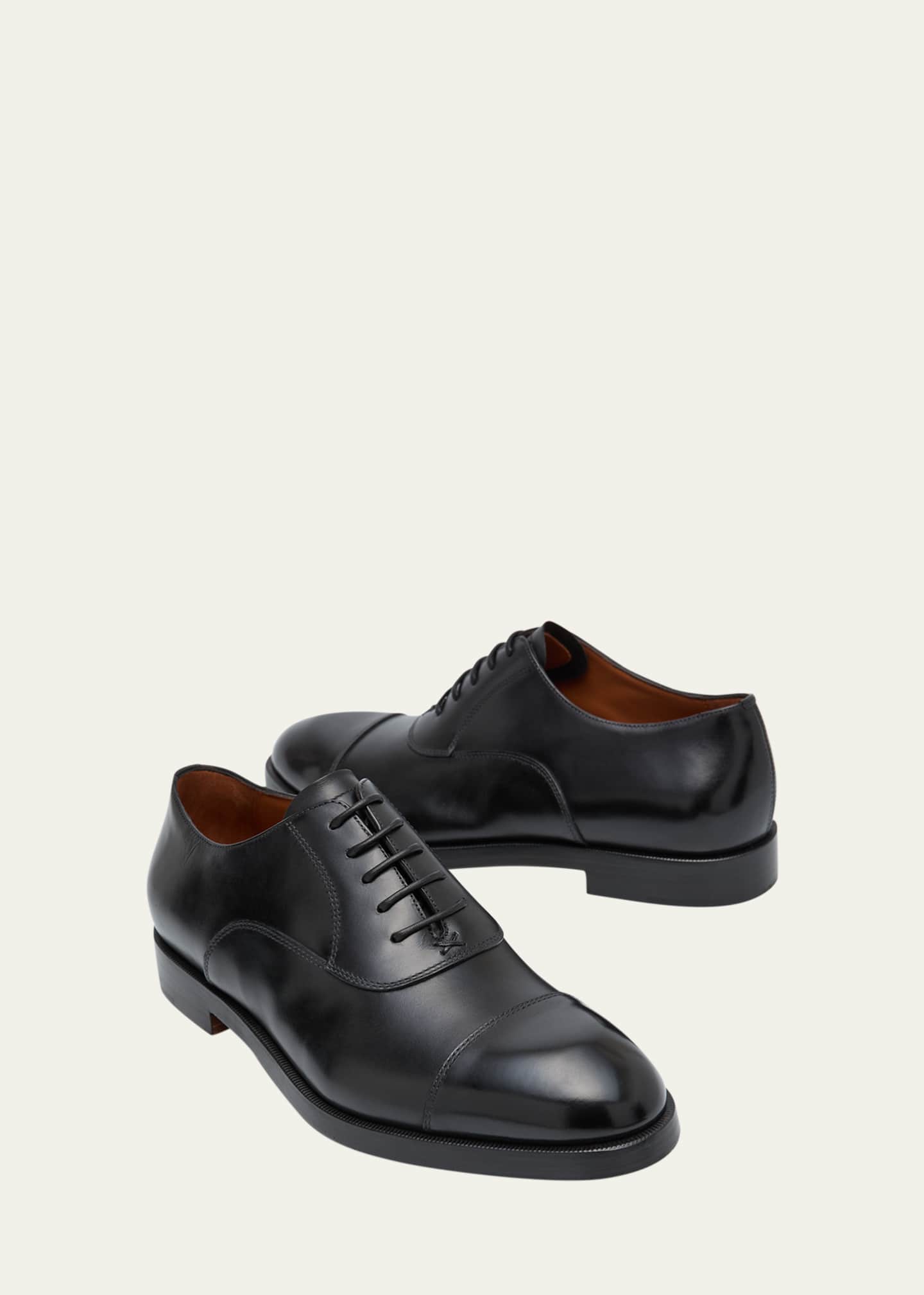 ZEGNA Men's Torino Cap Toe Leather Oxfords Image 7 of 7