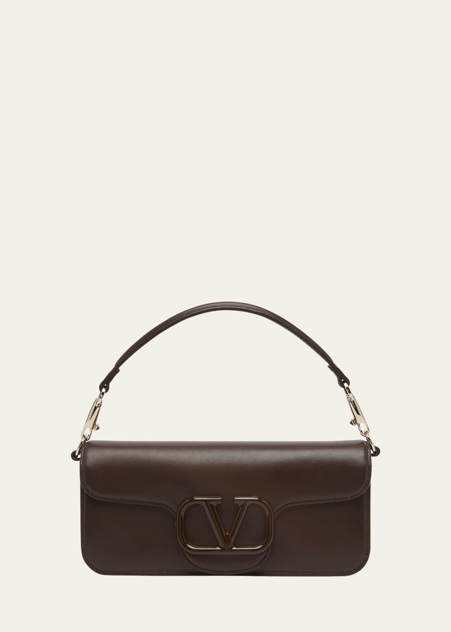 Valentino Loco Vlogo Flap Leather Shoulder Bag Fondant