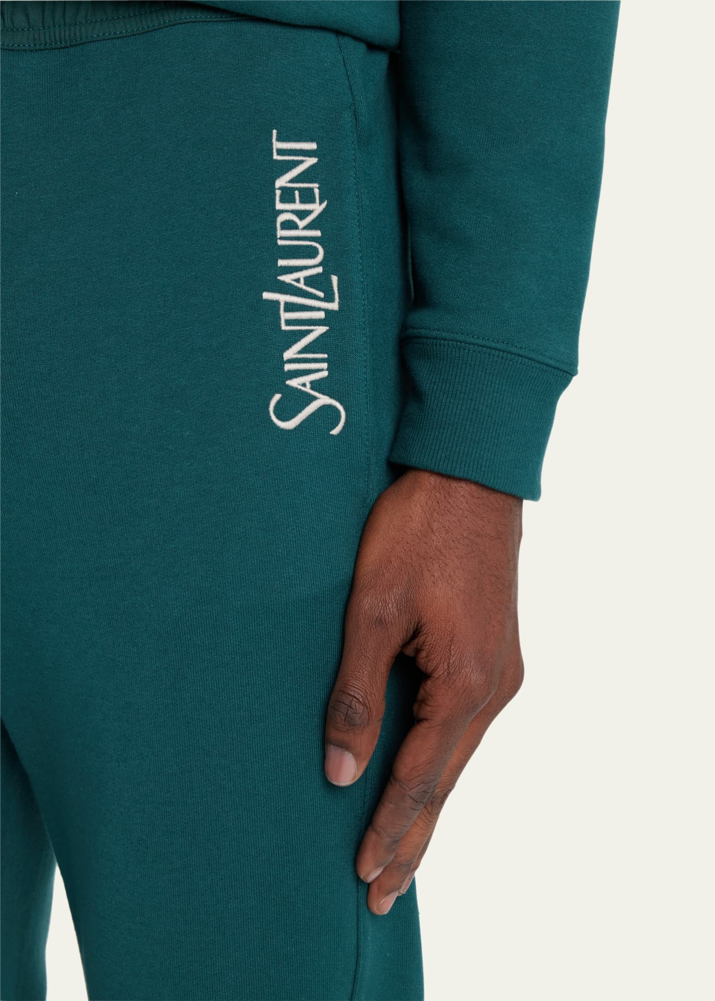 Saint Laurent Men's Cassandra Terry Sweatpants Image 5 of 5