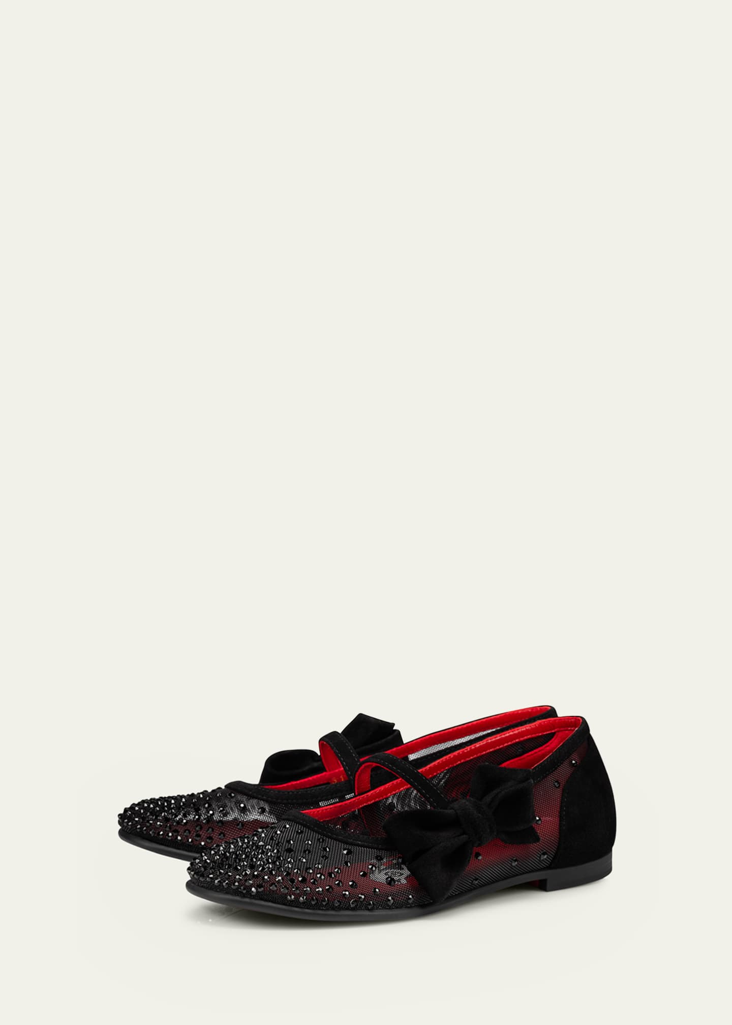 Christian Louboutin Girl's Melodie Strauss Embellished Ballerina Flats, Toddlers/Kids Image 3 of 6