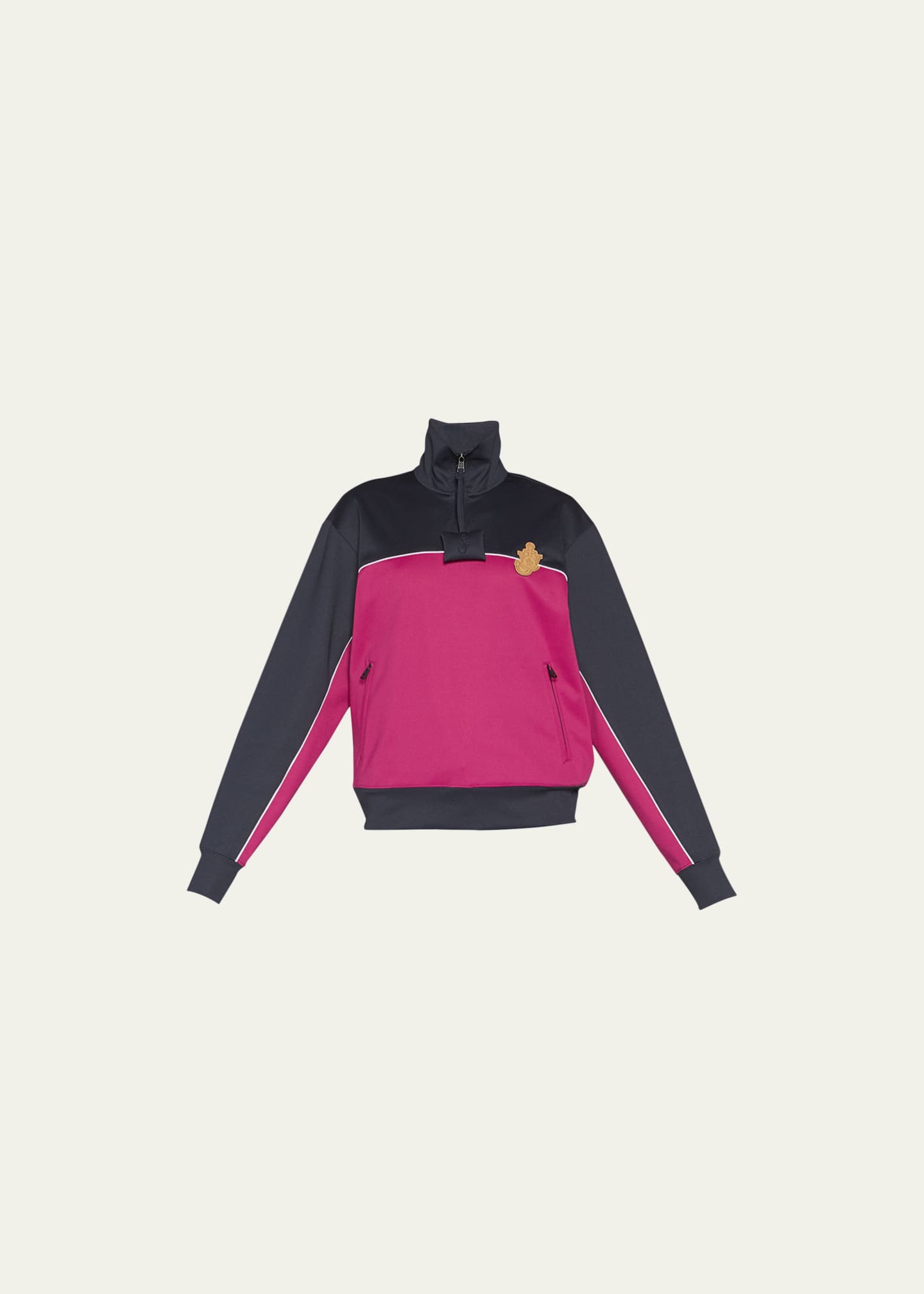 Moncler Genius X JW Anderson Half Zip Pullover with Logo Patch