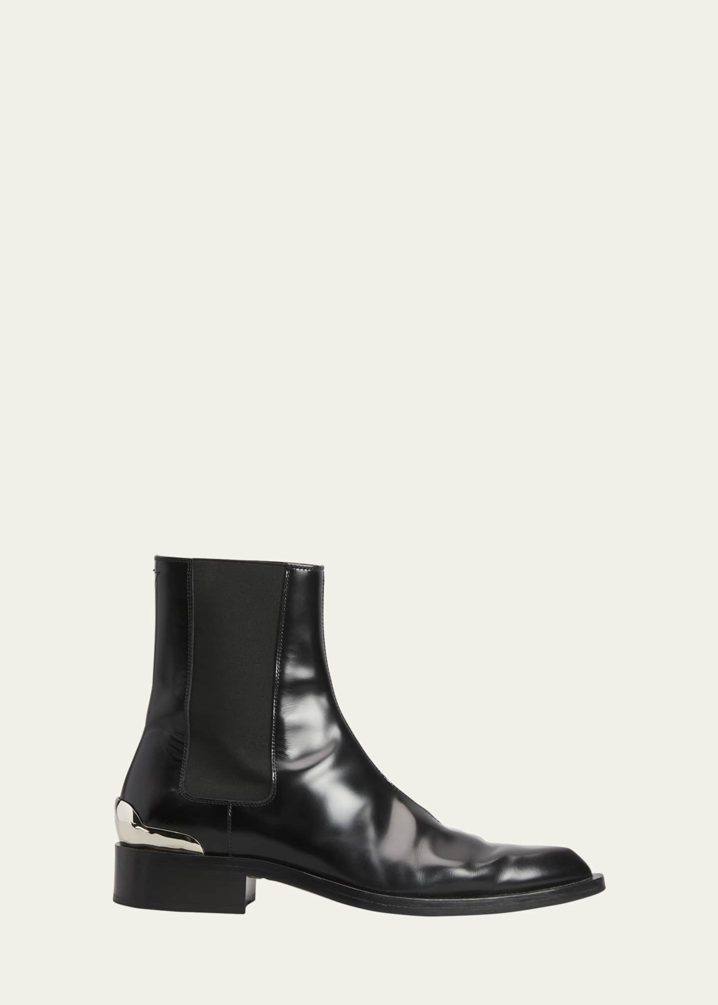 Jil Sander Abrasivato Leather Cap-Heel Chelsea Booties - Bergdorf