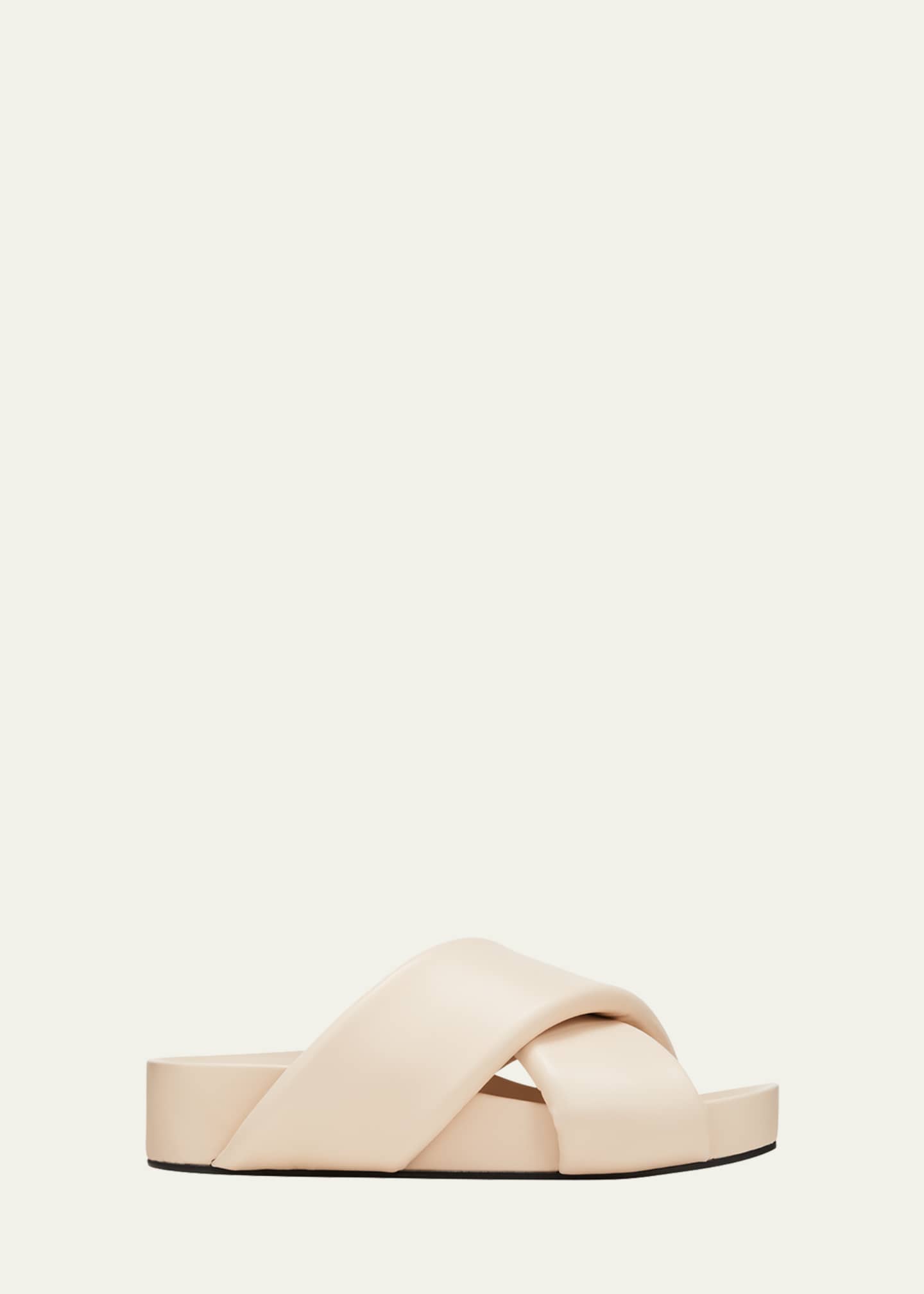 Jil Sander Padded Napa Crisscross Slide Sandals