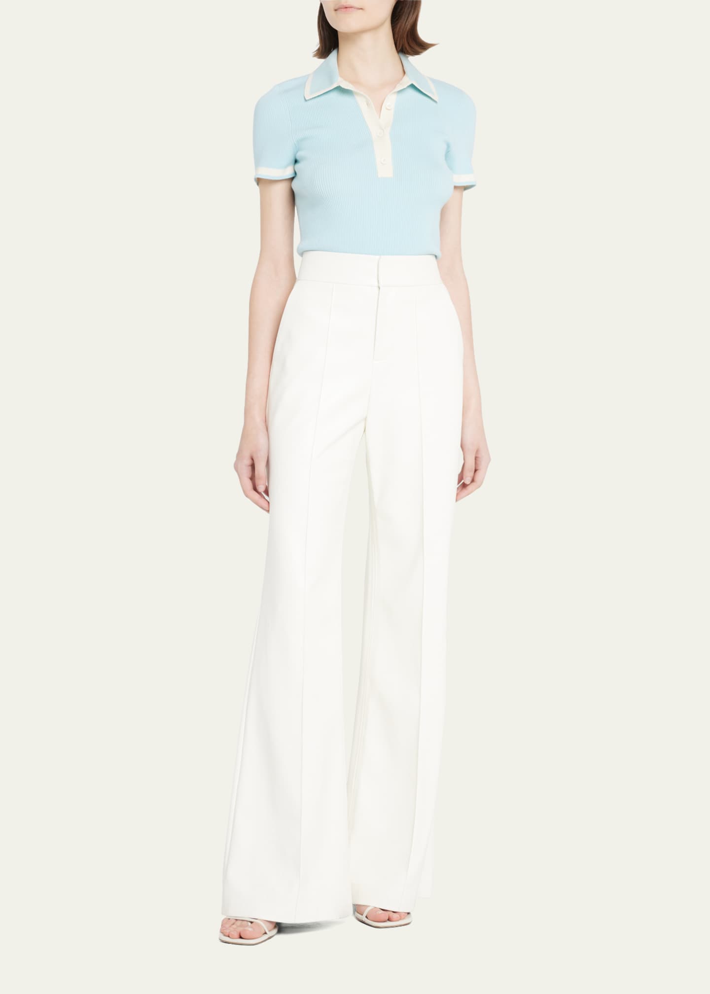 Alice and olivia 2025 white wide leg pants