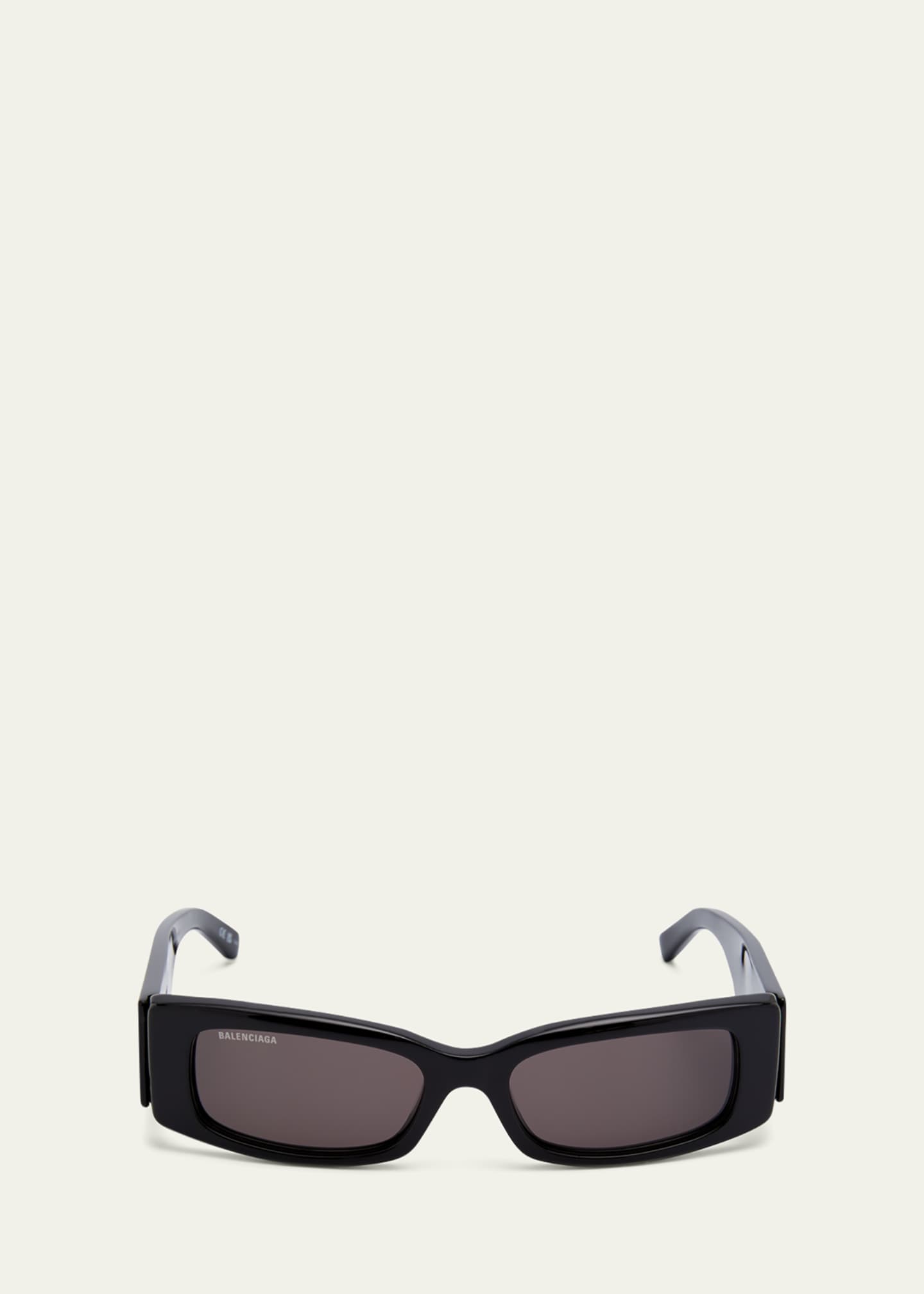 BALENCIAGA: Rectangular Frame sunglasses in acetate - Black