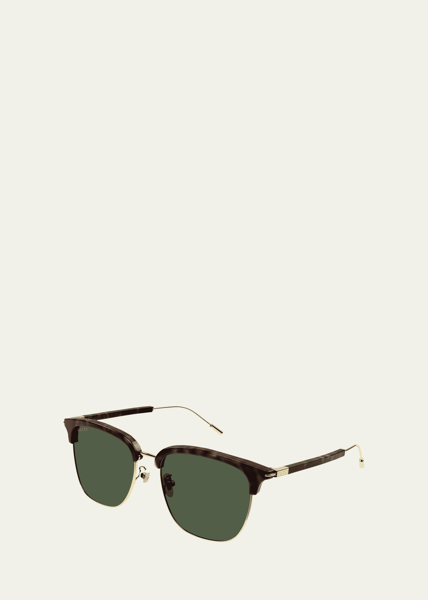 Gucci Men s Half Rim Acetate Metal Round Sunglasses Bergdorf Goodman