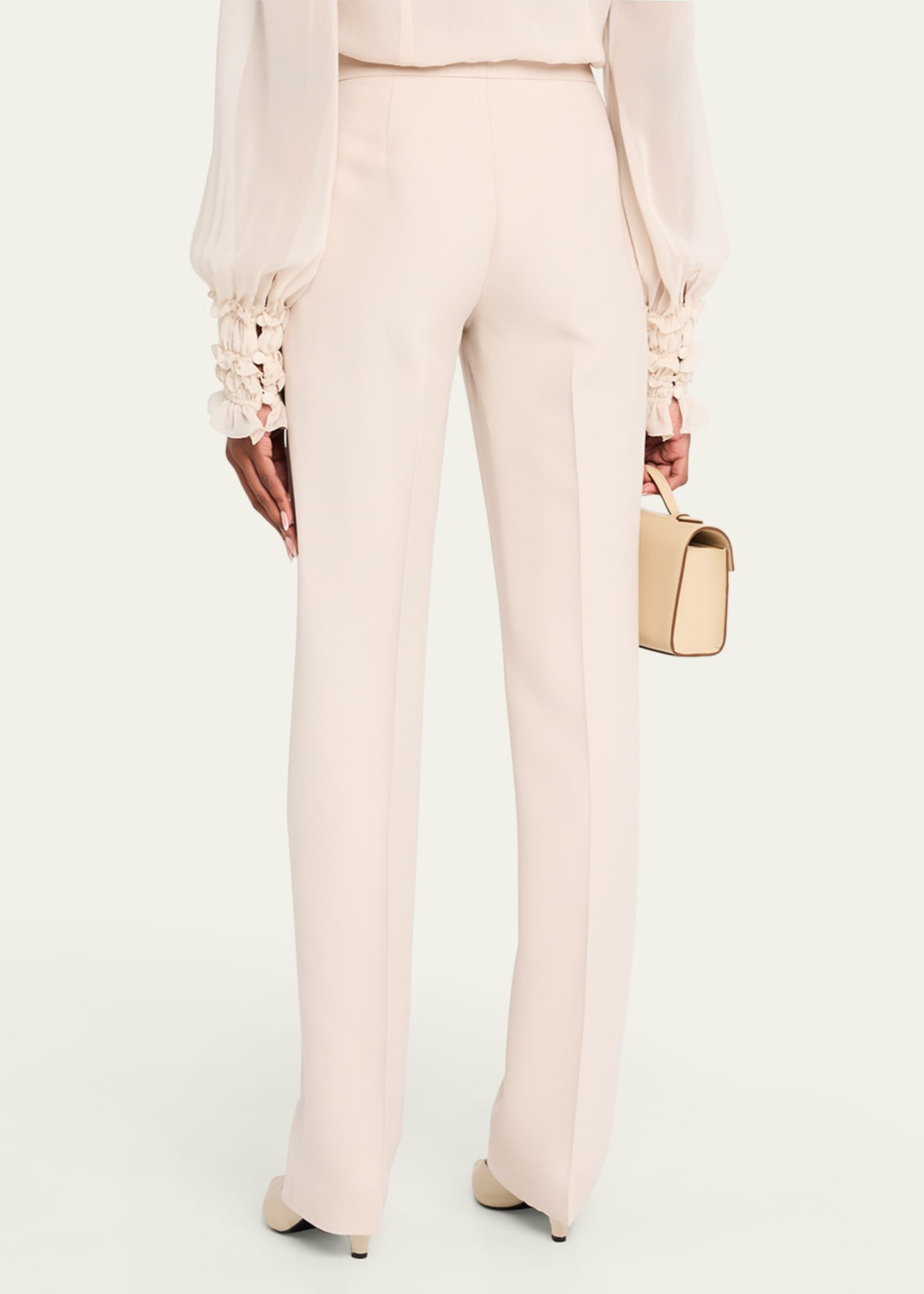 Lafayette 148 New York Barrow Straight-Leg Wool-Silk Pants Image 3 of 5