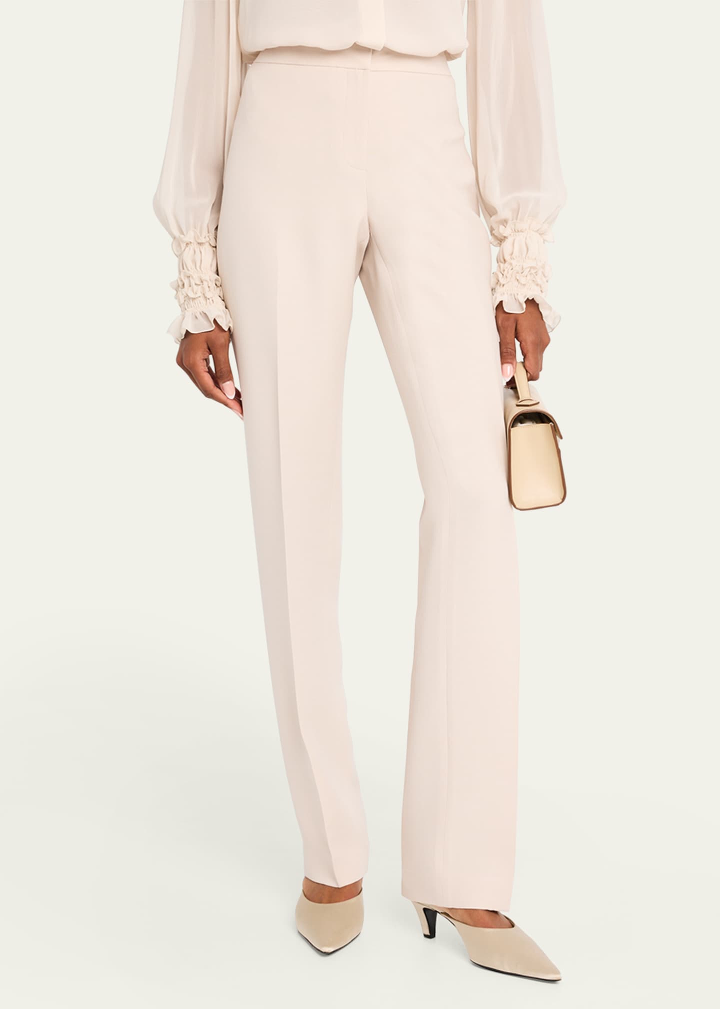 Lafayette 148 New York Barrow Straight-Leg Wool-Silk Pants Image 4 of 5